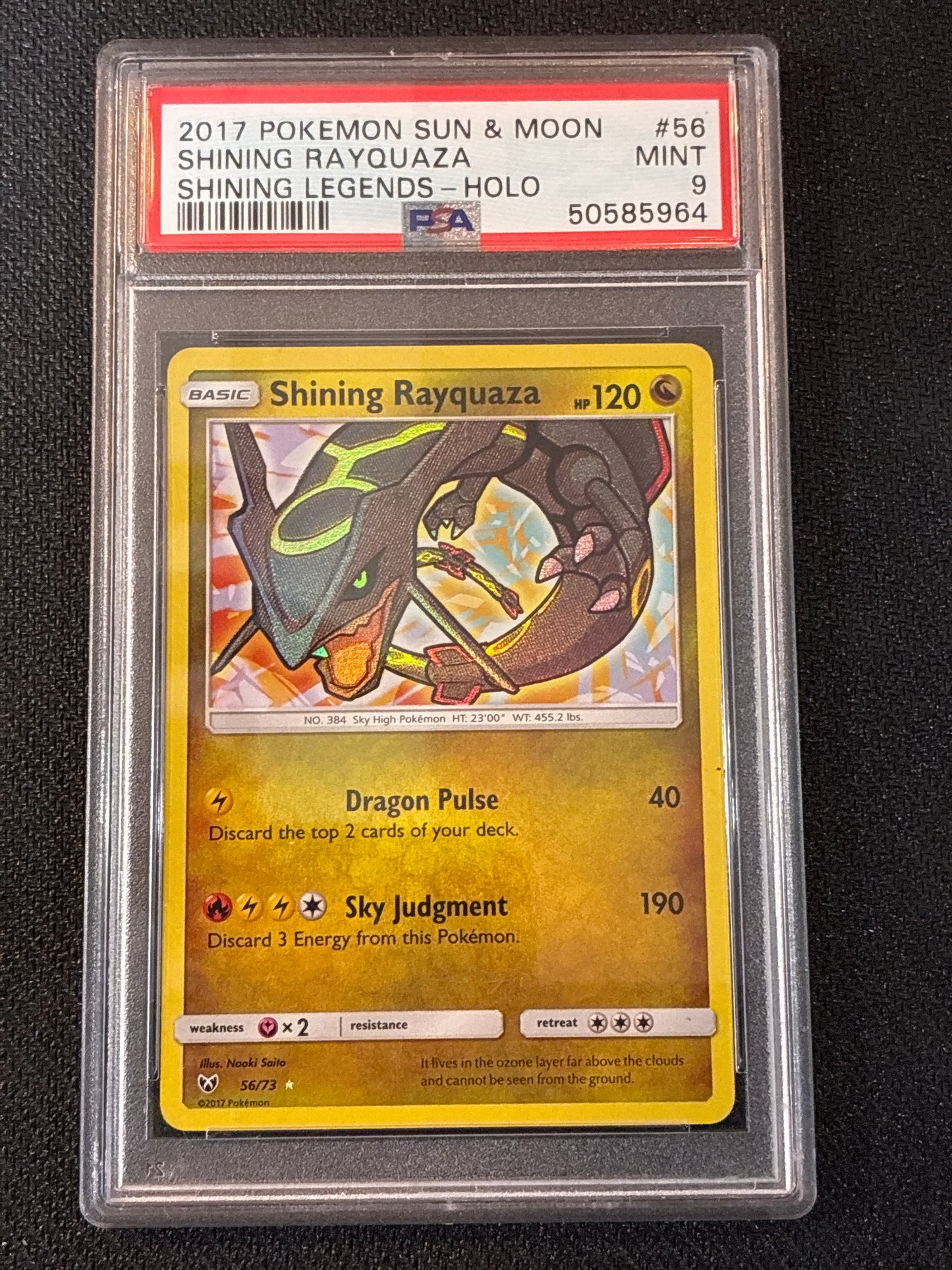 #56/73 Shining Rayquaza Shining Legends PSA 9
