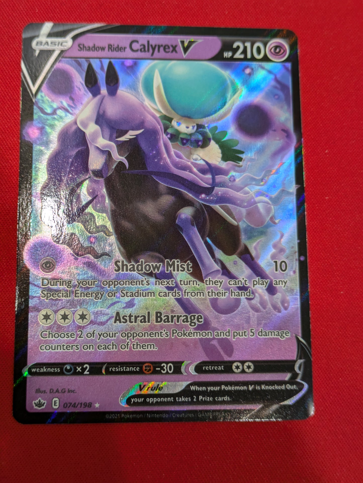 #074/198 Shadow Rider Calyrex V SWSH06: Chilling Reign