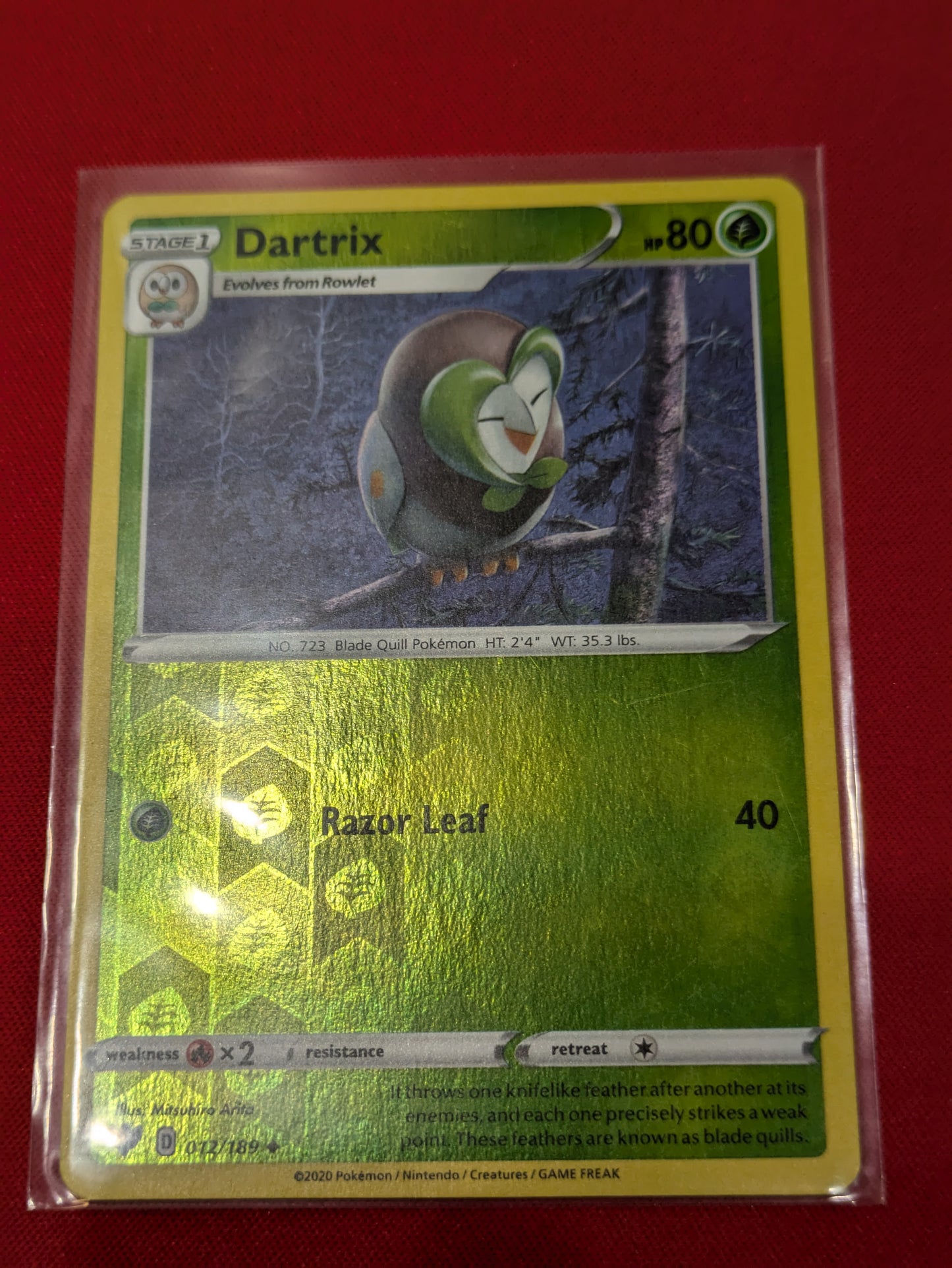 #012/189 Dartrix SWSH03: Darkness Ablaze