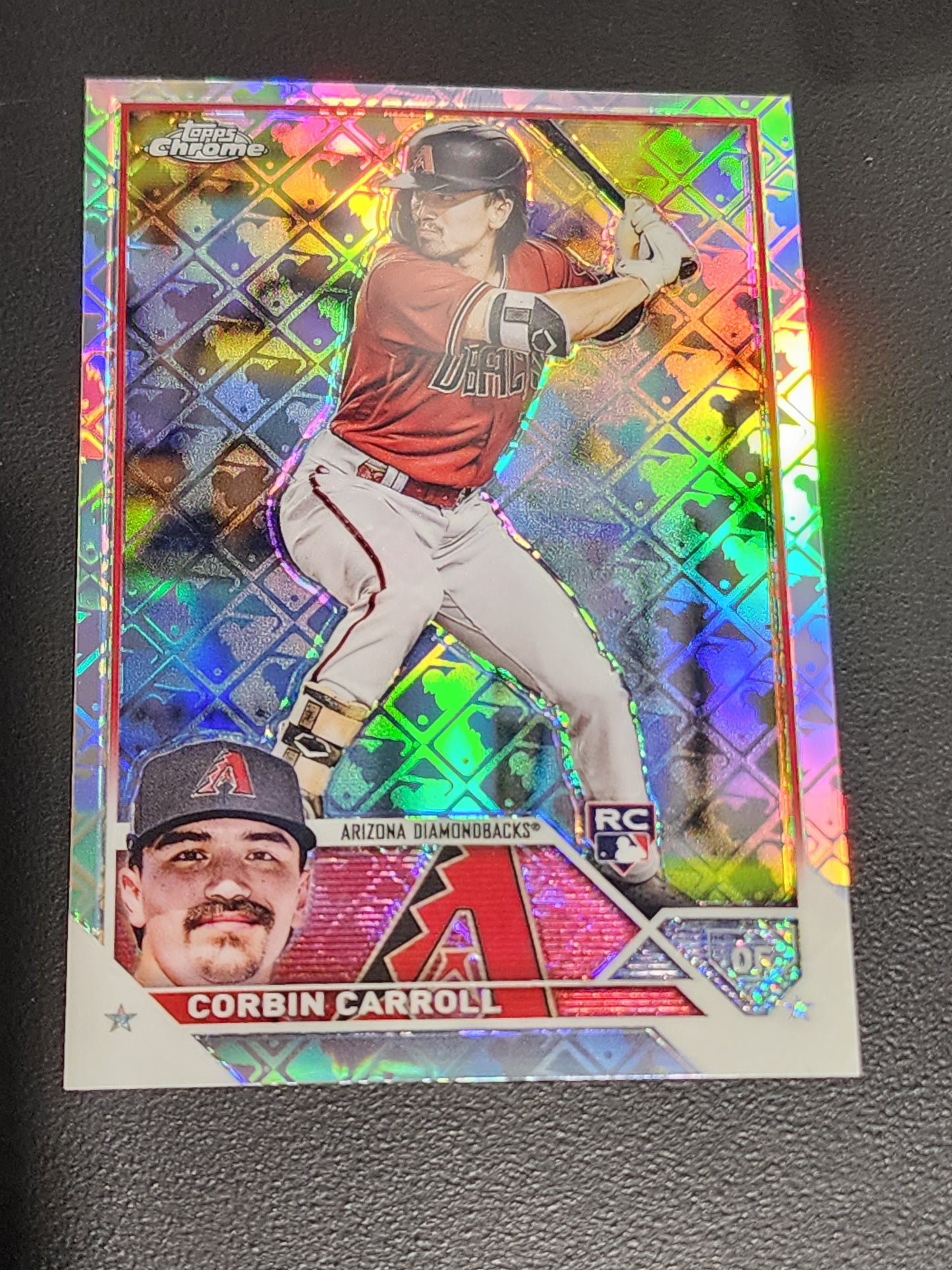 #95 Corbin Carroll 2023 Topps Chrome Logofractor Edition RC Rookie Diamondbacks
