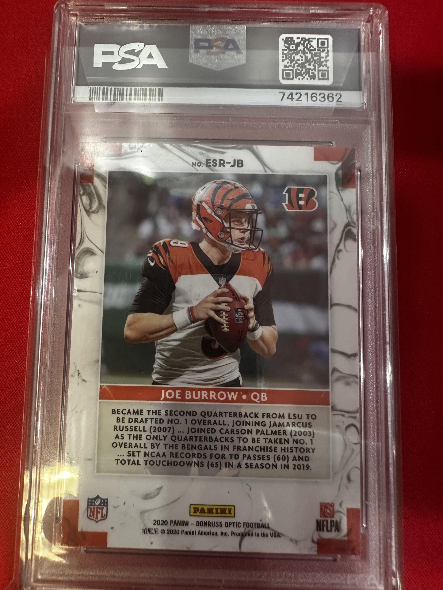 2020 Donruss Optic Joe Burrow Rookie Elite Series PSA