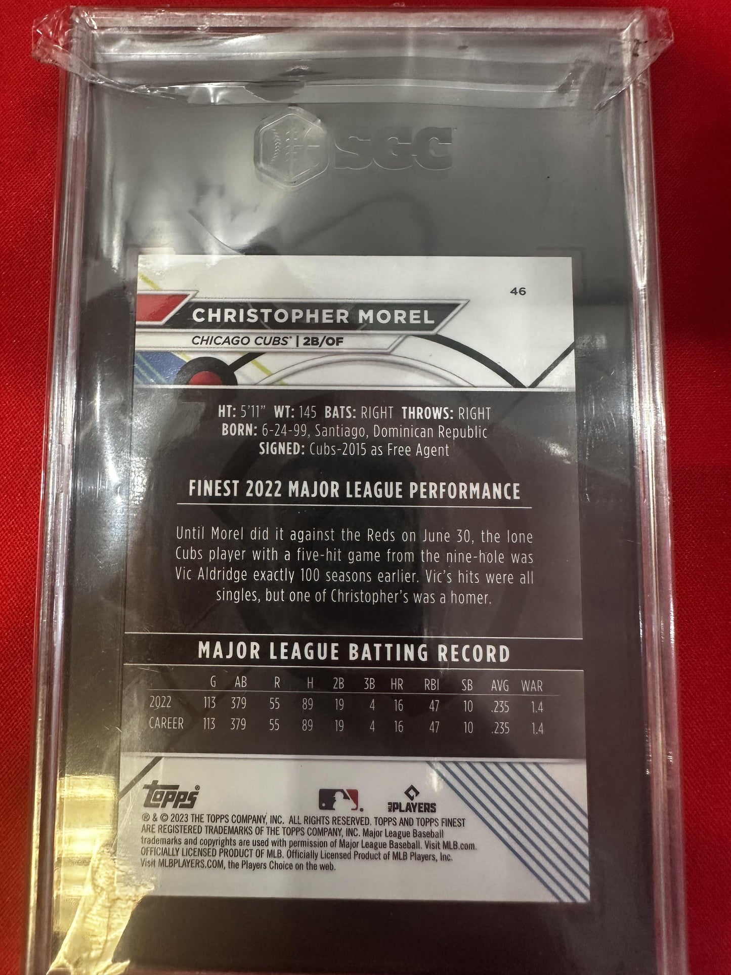 2023 Topps Finest Christopher Morel Lava Refractor 77/100 #46
