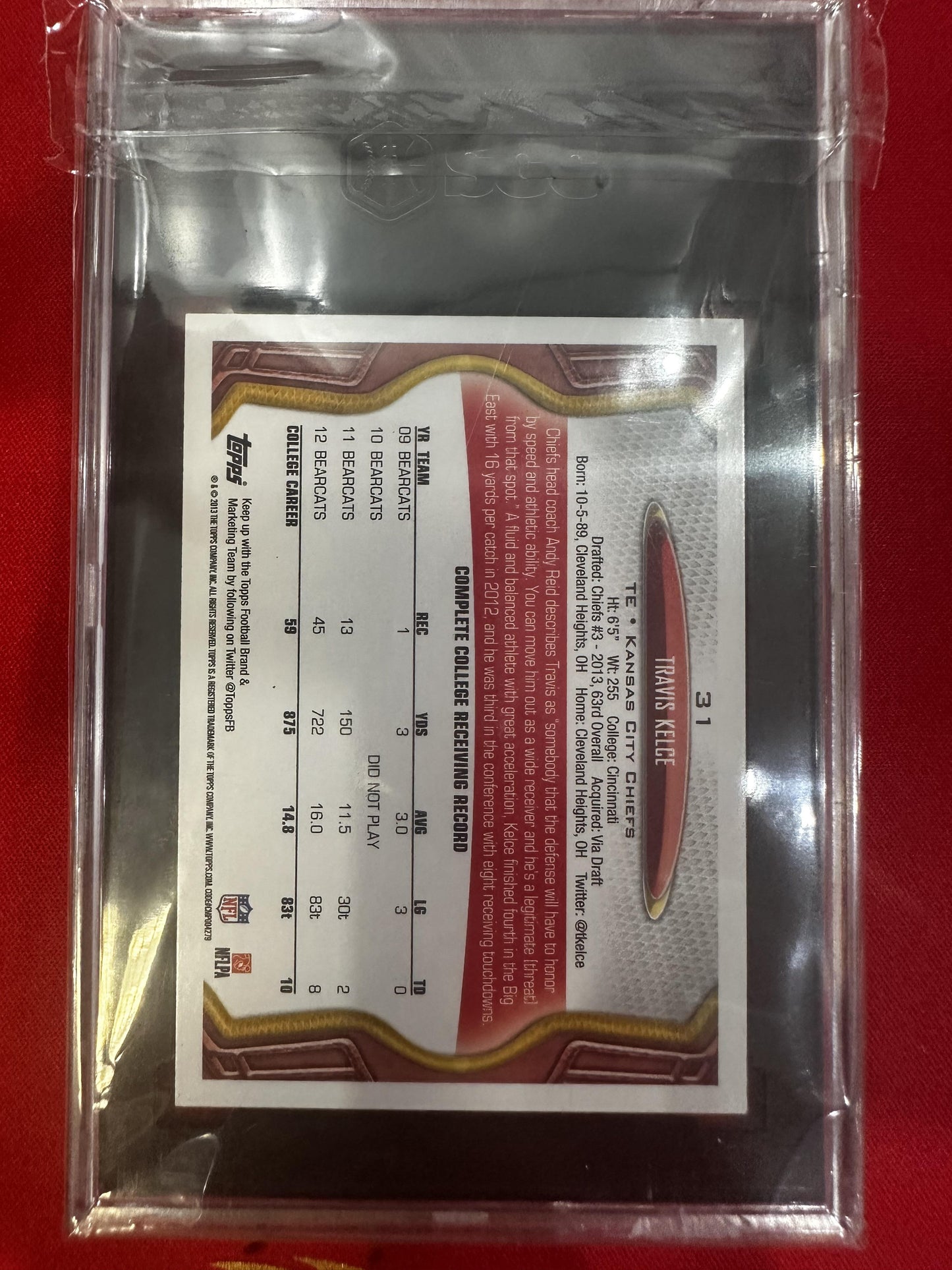 2013 Topps #31 Travis Kelce SGC 9.5