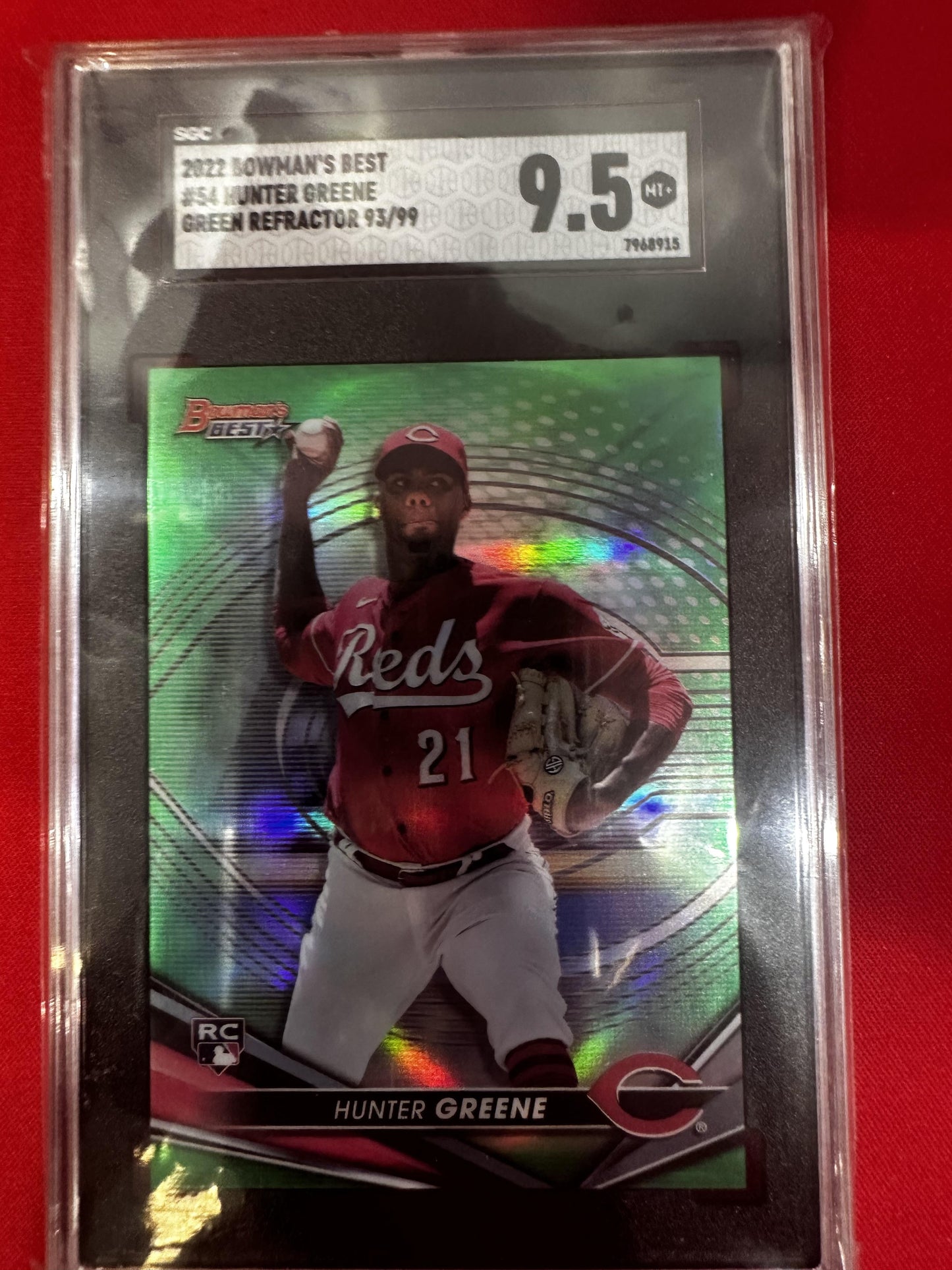 2022 Bowman's Best #54 Hunter Greene Green Refractor SGC 9.5 #/99