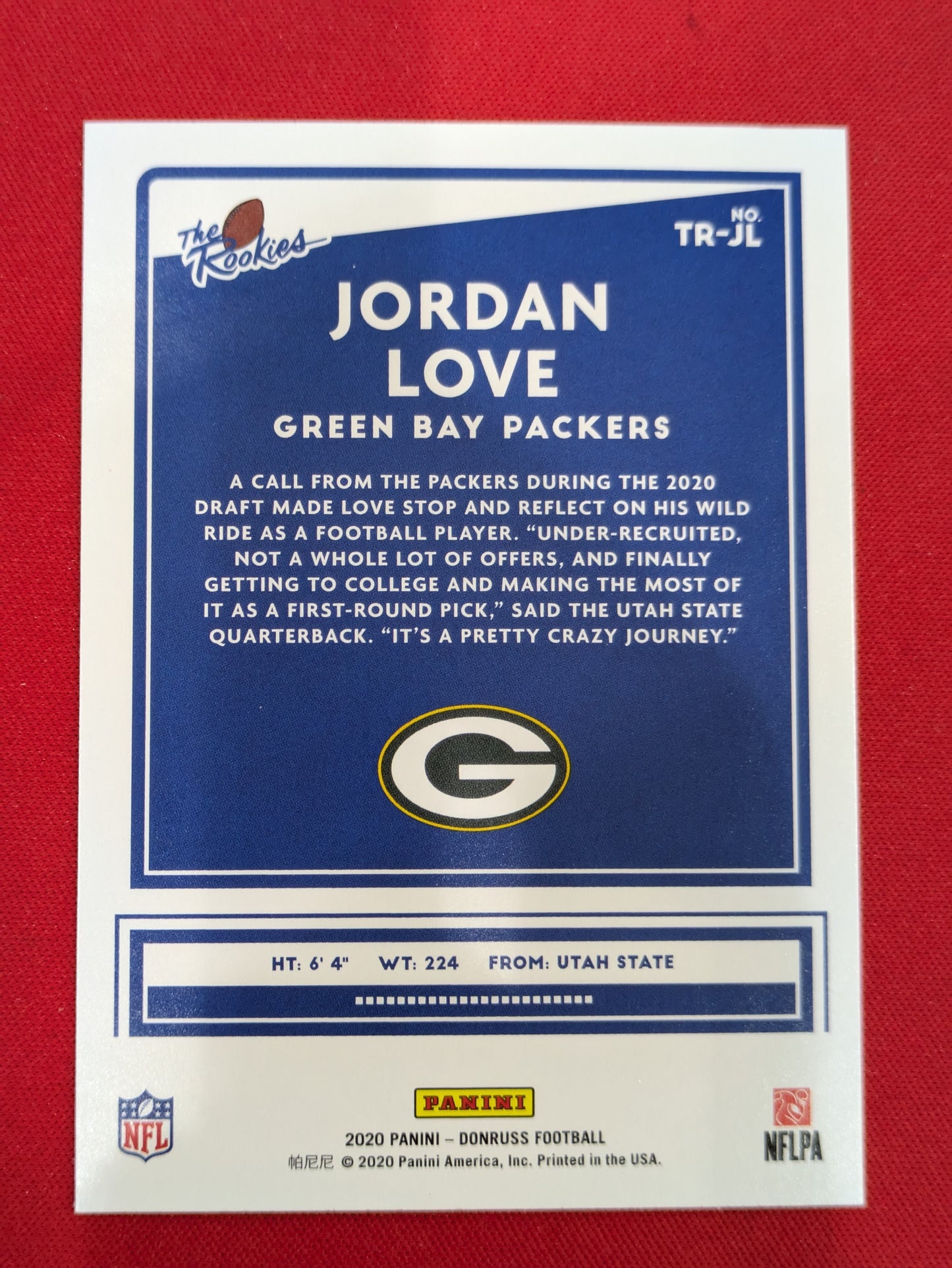 2020 Donruss #TR-JL Jordan Love The Rookies