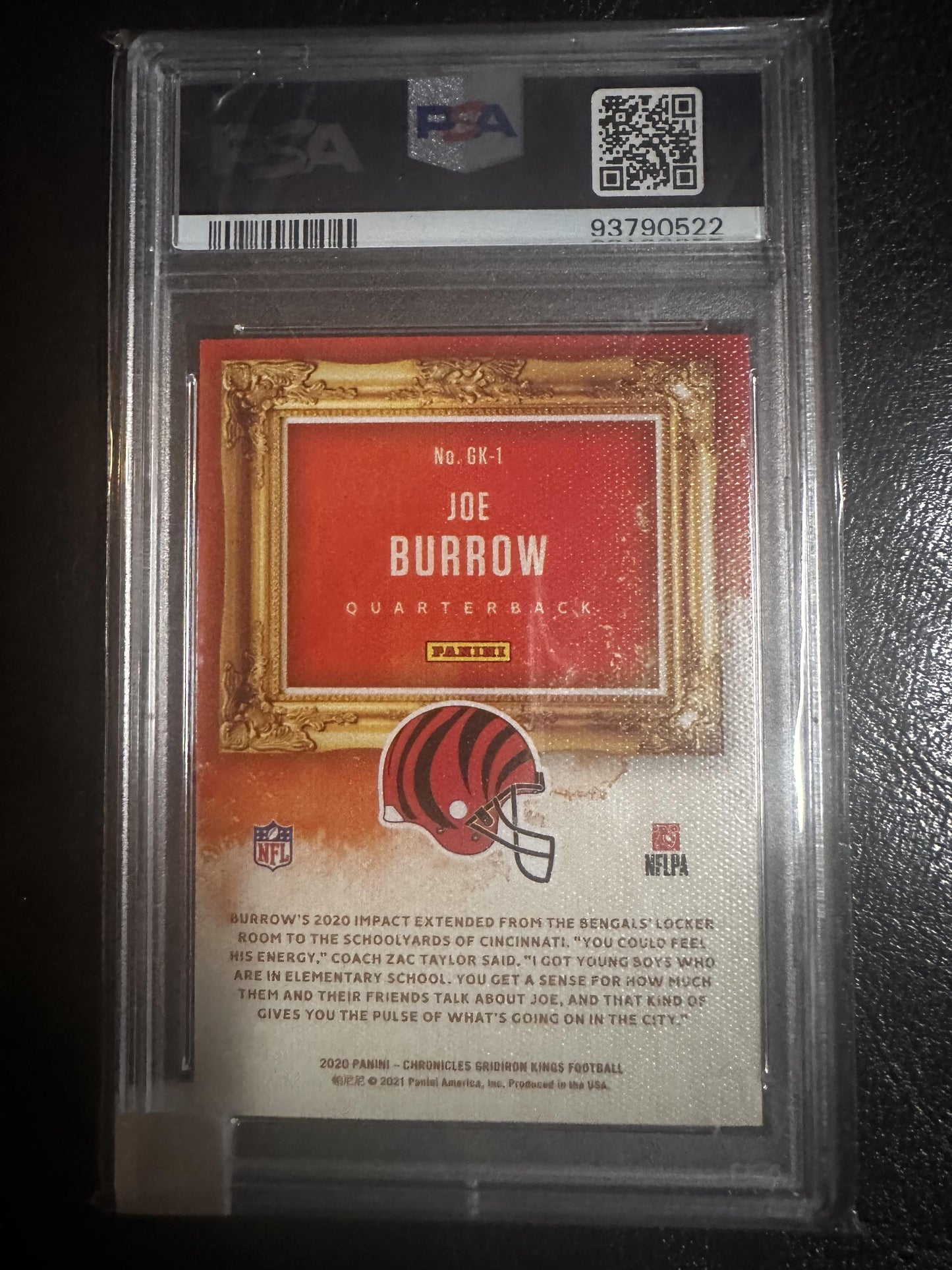 2020 Panini Chronicles #GK-1 Joe Burrow Gridiron Kings Teal