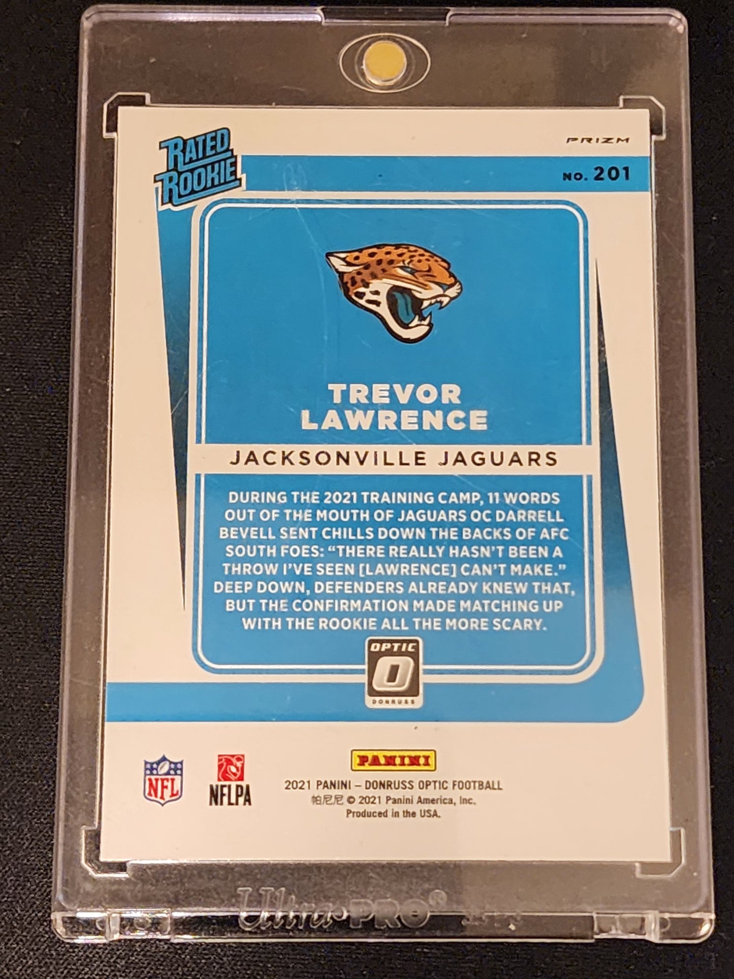 #201 Trevor Lawrence 2021 Donruss Optic Jacksonville Jaguars sports Holo