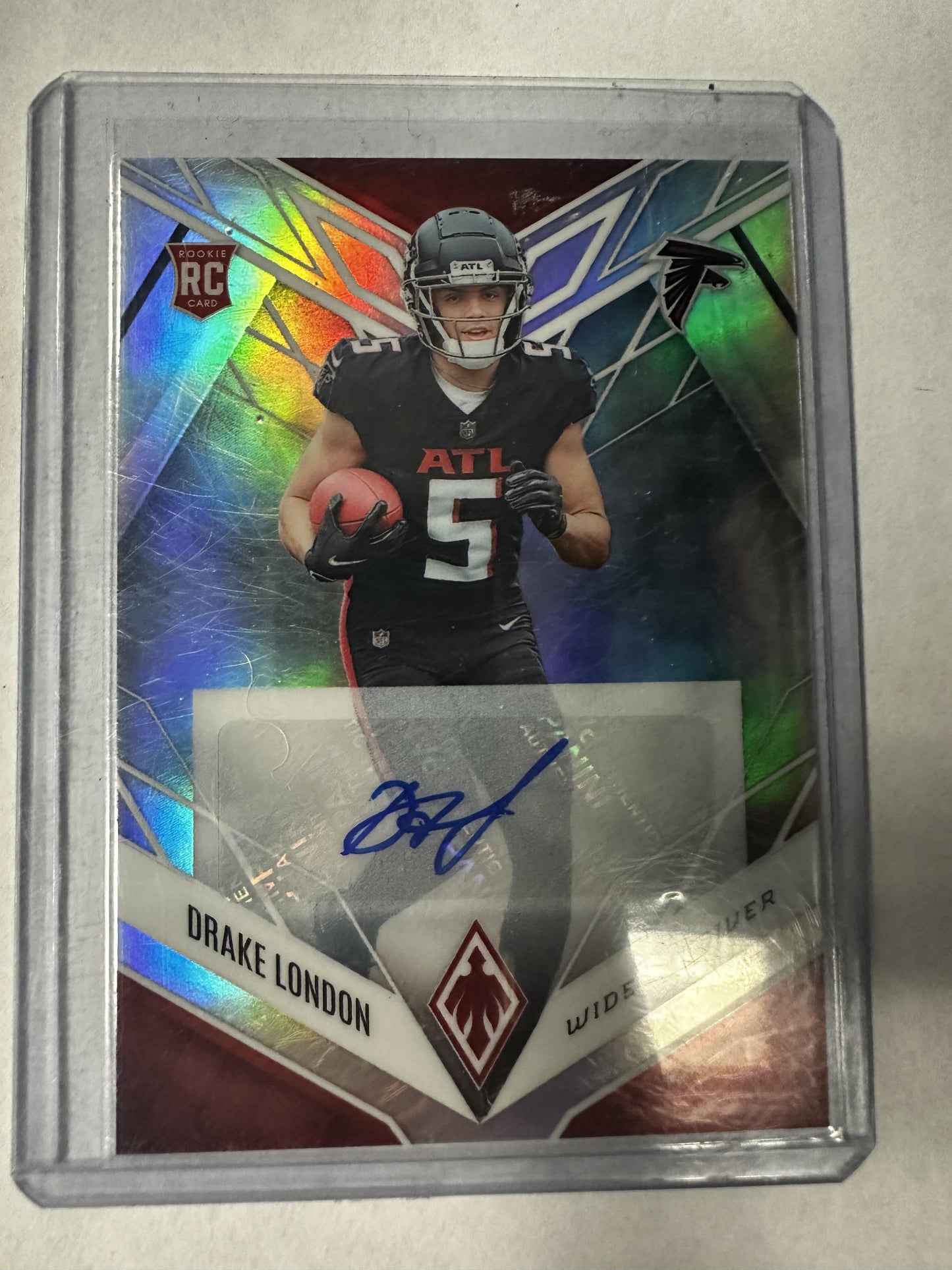 #107 Drake London 2022 Panini Phoenix Falcons Autographs Silver