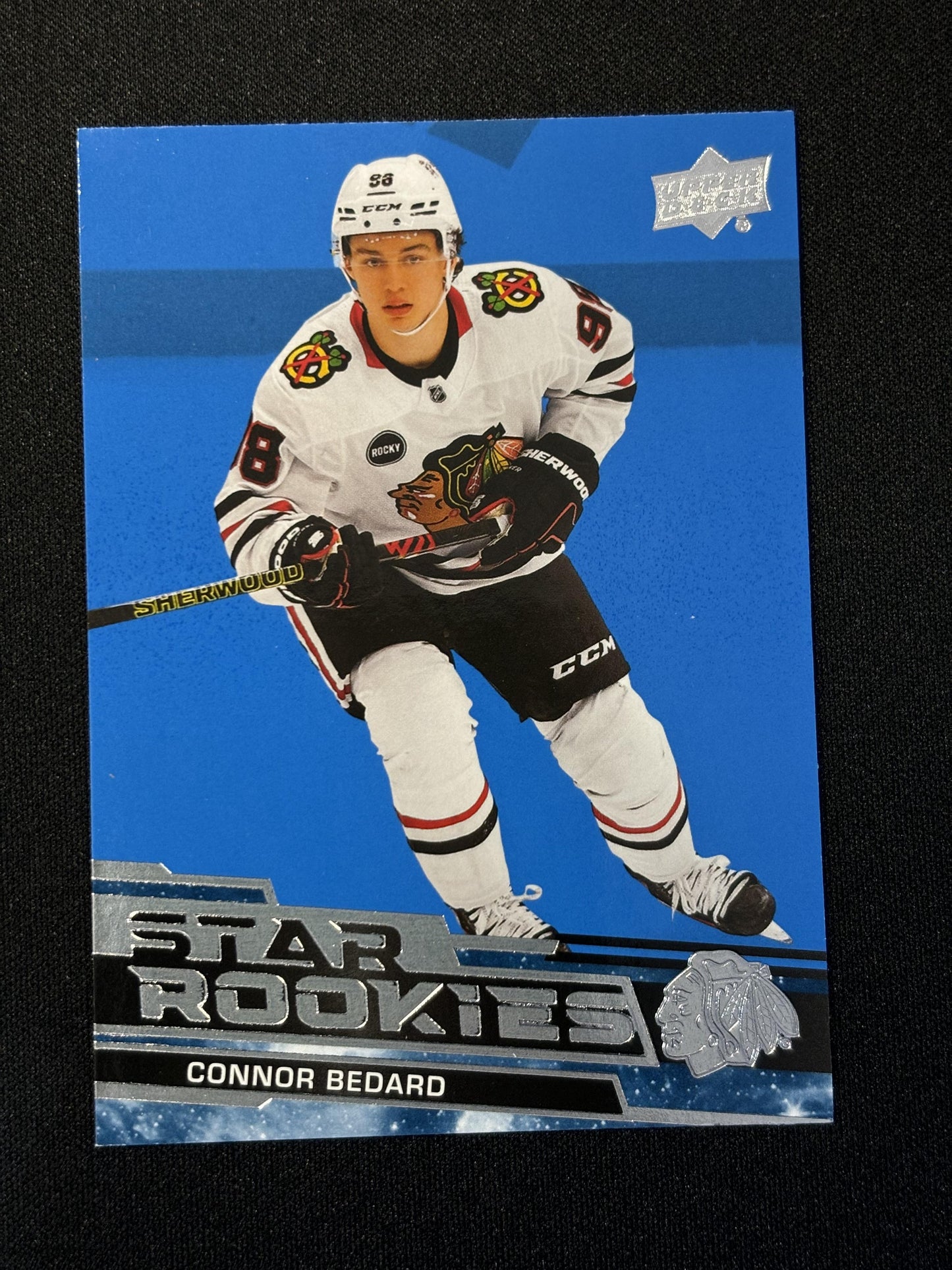 #1 Connor Bedard 2023-24 NHL Star Rookies Chicago Blackhawks Blue