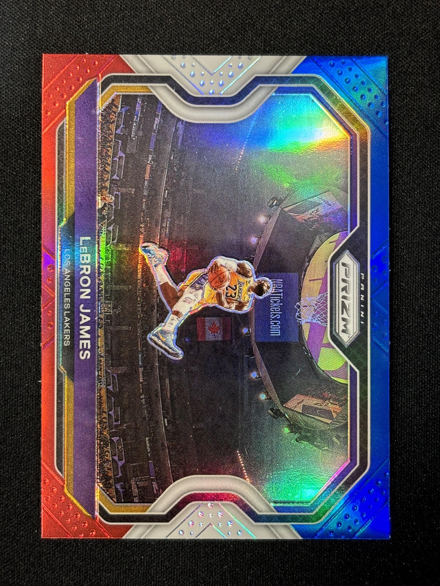 #1 LeBron James 2020-21 Panini Prizm Lakers Red, White and Blue Prizms