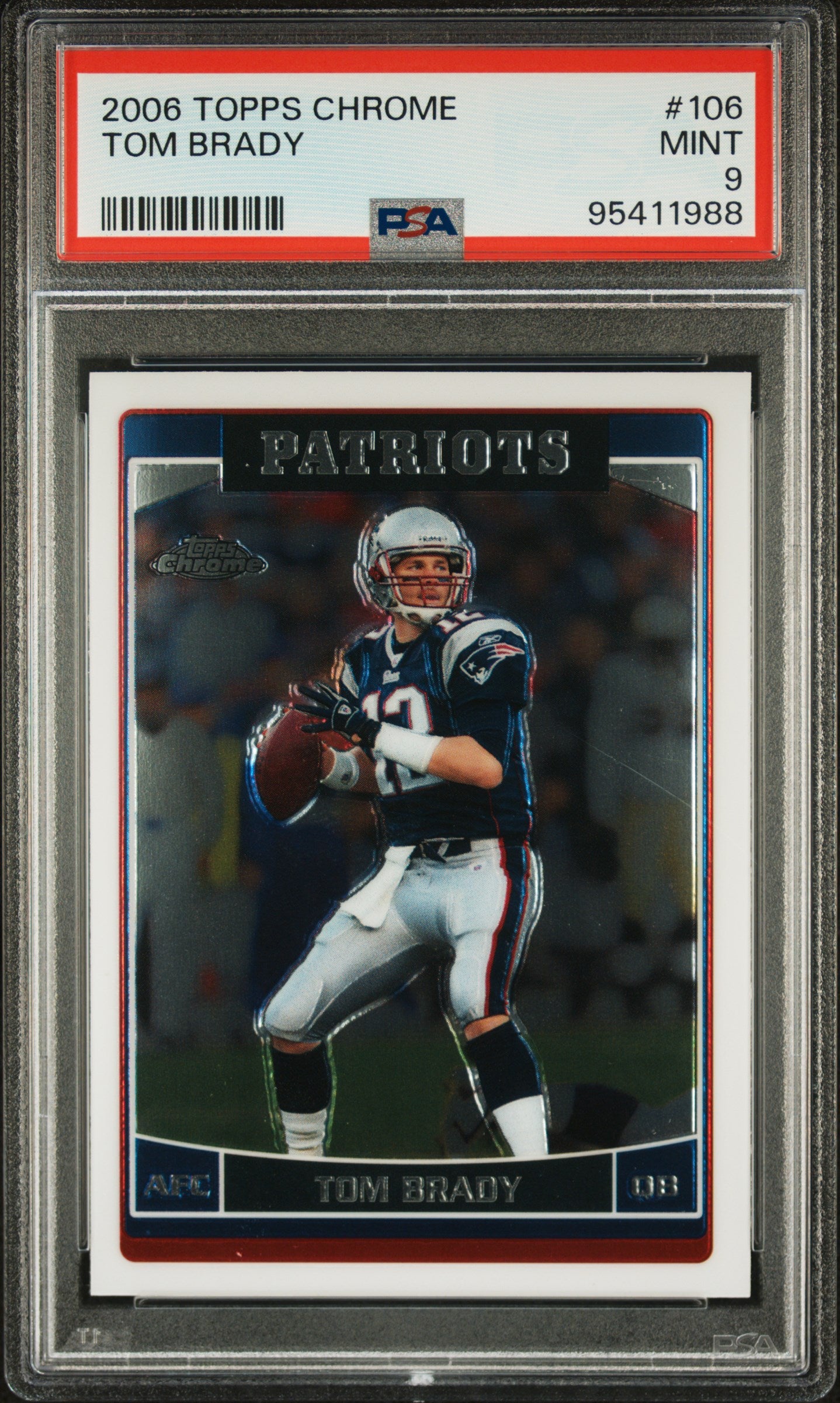 #106 Tom Brady 2006 Topps Chrome 9 Montreal Canadiens EX-MT sports