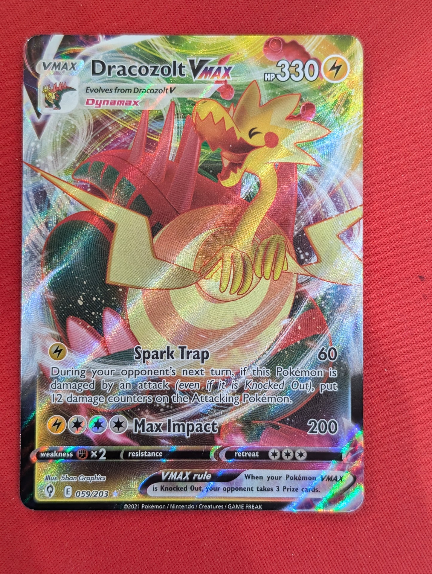 #059/203 Dracozolt VMAX SWSH07: Evolving Skies