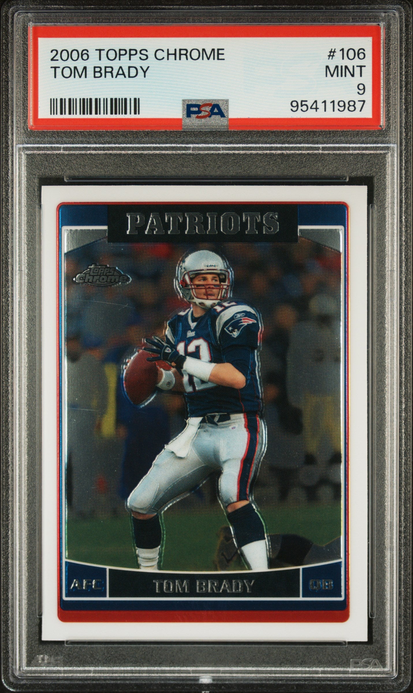#106 Tom Brady 2006 Topps Chrome 9 MT sports