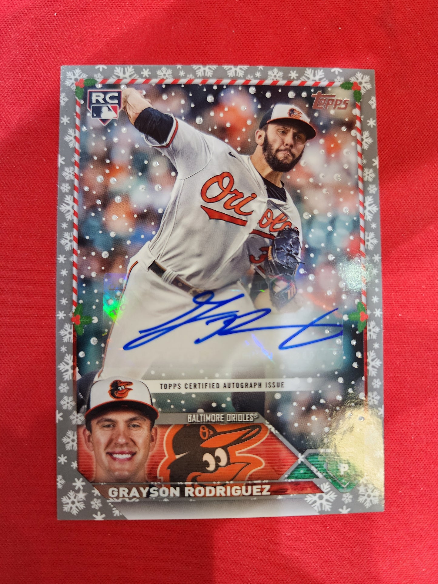 #HAC-GR Grayson Rodriguez 2023 Holiday Auto #/10 Orioles Silver Metallic