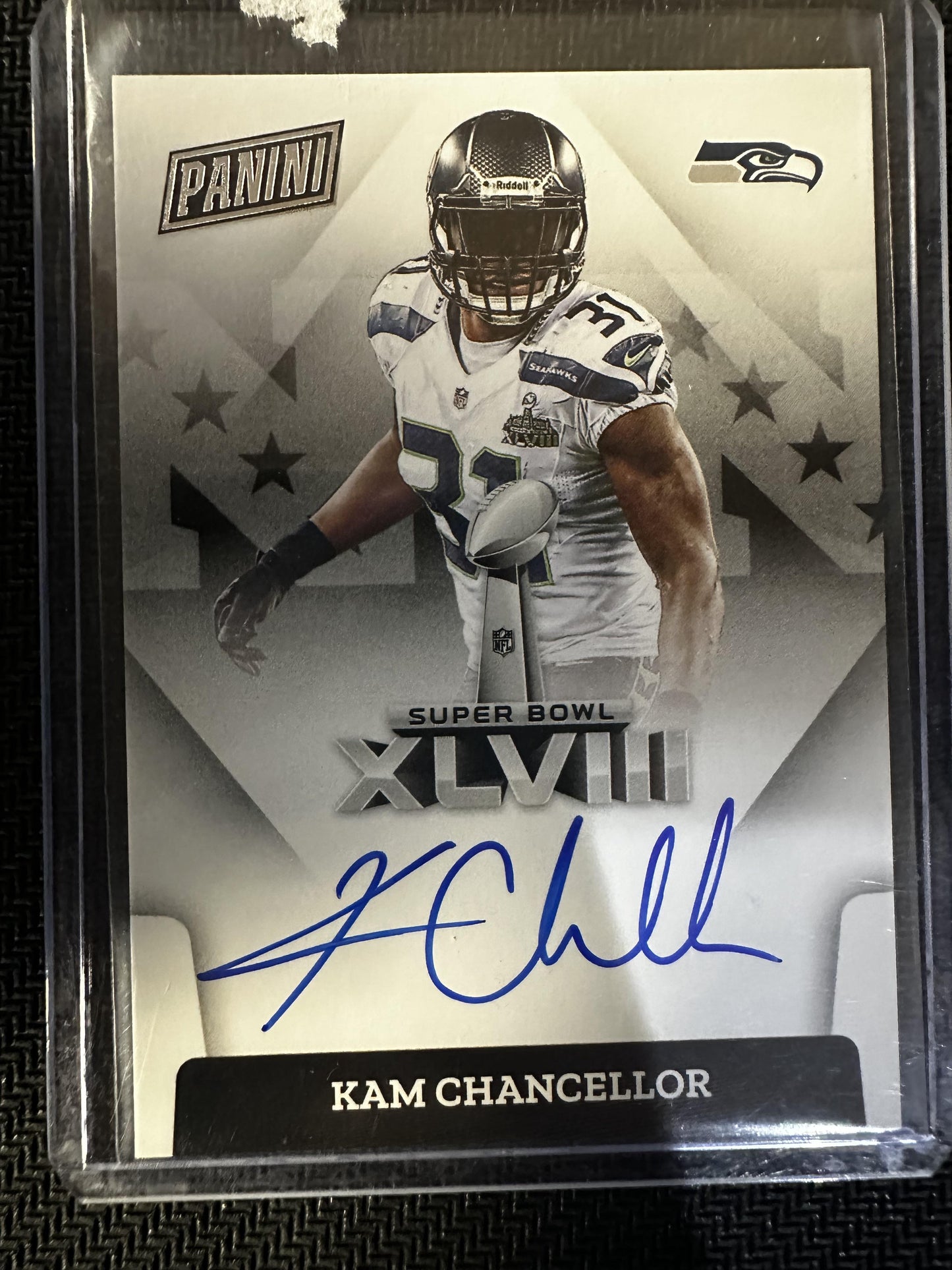 #SBXLVIII-KC Kam Chancellor 2022 Panini Select Auto Seahawks Super Bowl