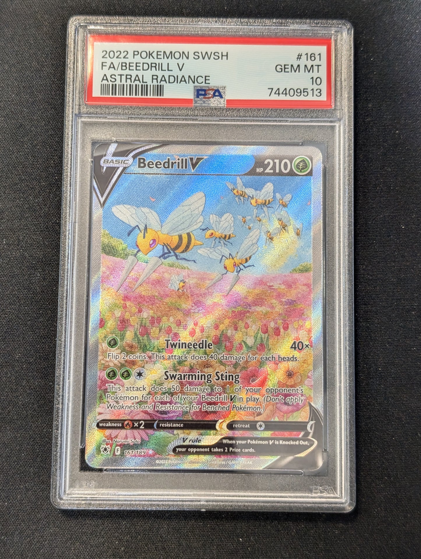 #161/189 Beedrill V (Alternate Full Art) SWSH10: Astral Radiance GEM-MT PSA