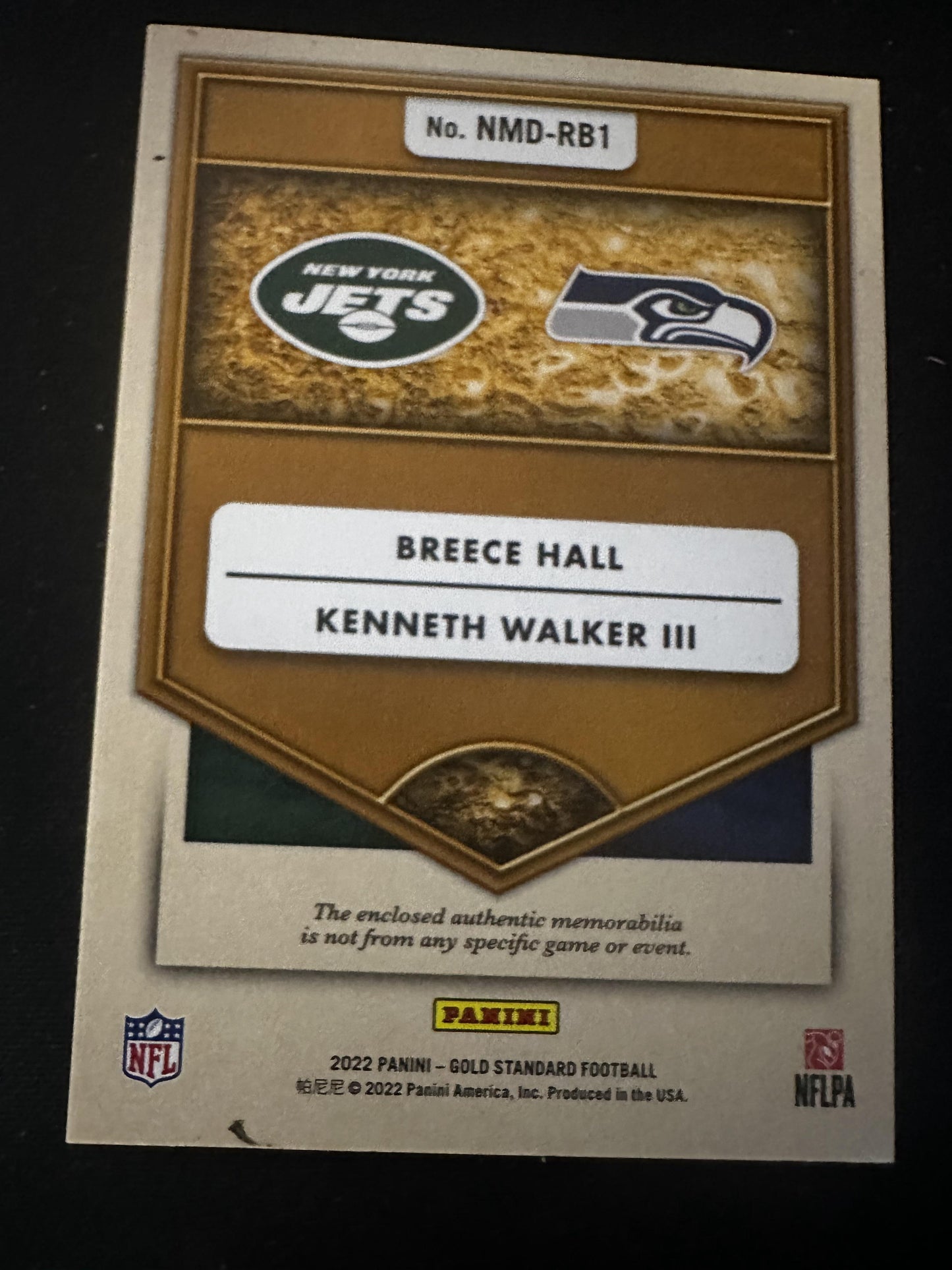 #NMD-RB1 Breece Hall / Kenneth Walker III 2022 Panini Gold Standard /149 Duals