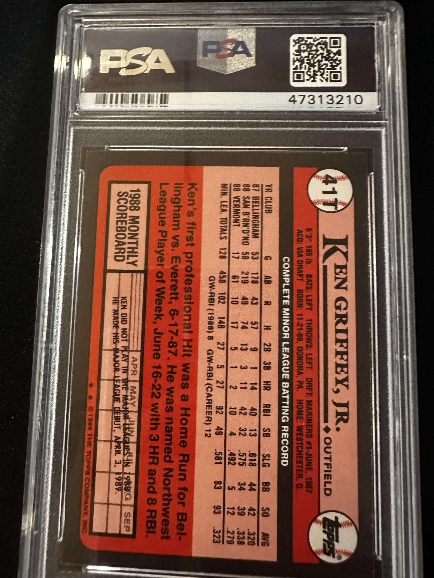 #41T Ken Griffey Jr. 1989 Topps Traded 8 NM-MT sports