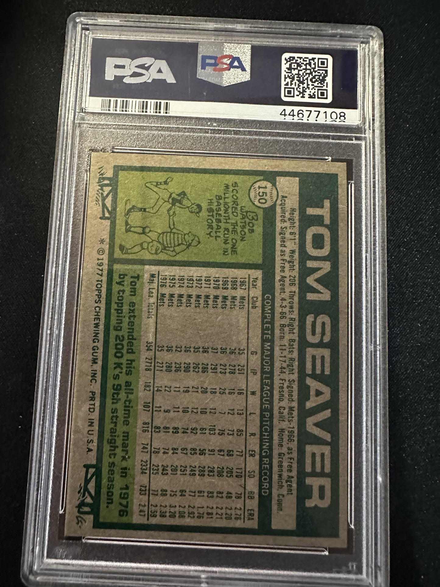 #150 Tom Seaver 1977 Topps 7 NM sports