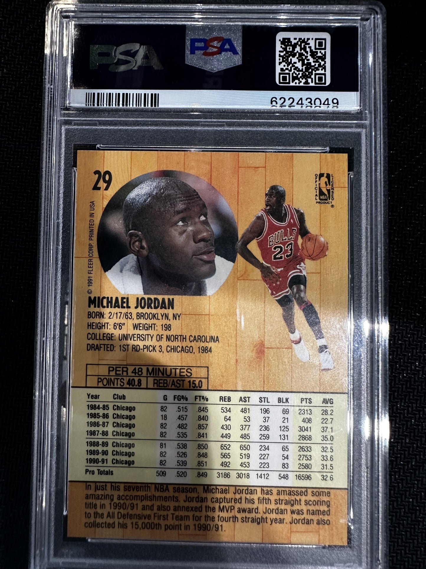 #29 Michael Jordan 1991 Fleer 8 NM-MT sports