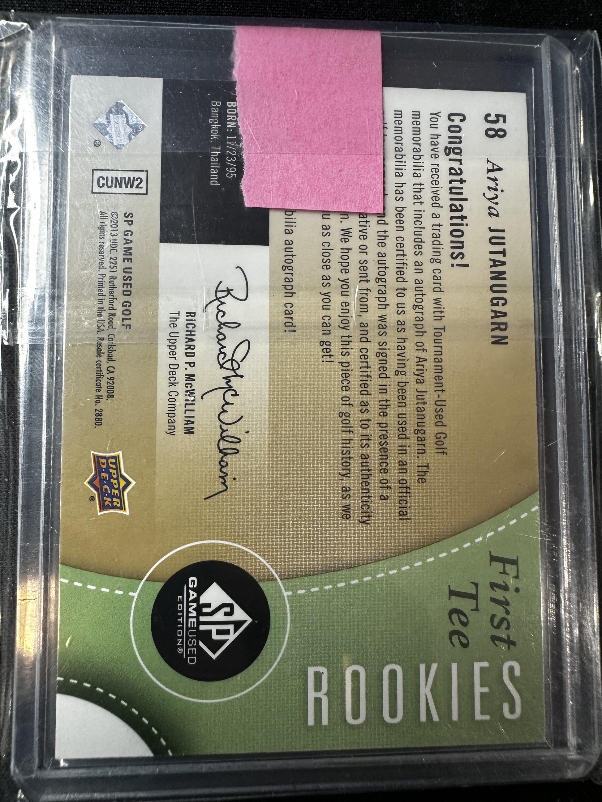 #58 Ariya Jutanugarn 2013 SP Game Used First Tee Rookies 076/199