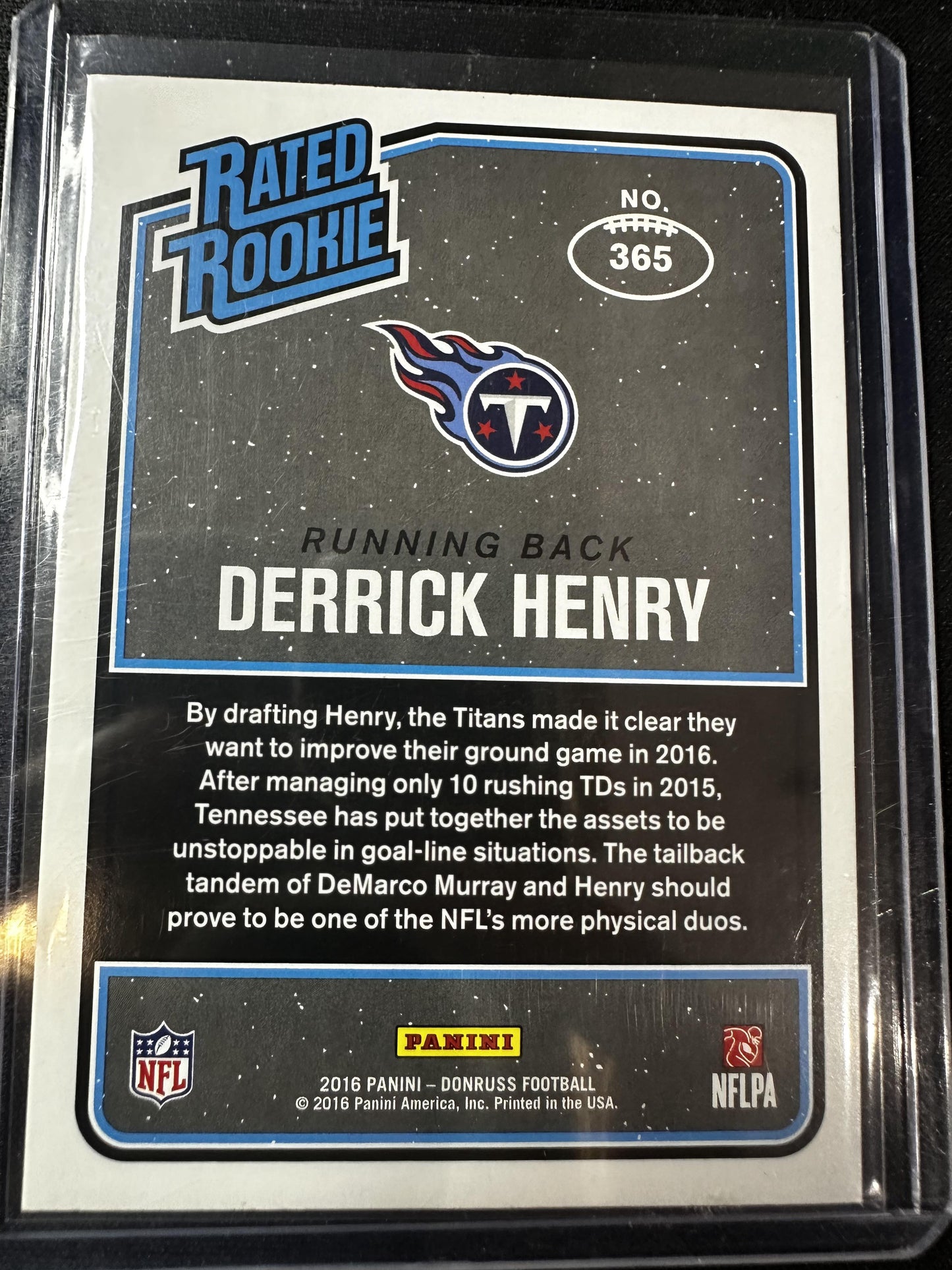 #365 Derrick Henry 2016 Donruss RC Rookie Tennessee Titans Press Proofs Blue