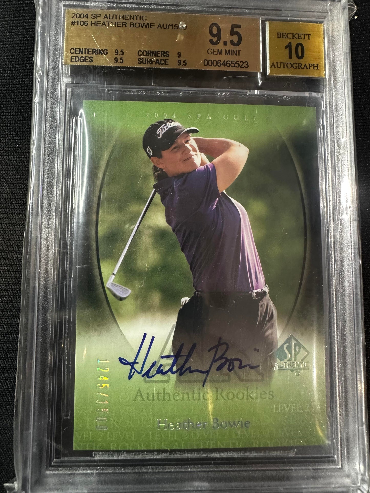 #106 Heather Bowie 2004 SP Authentic RC,AU,SN Rookie Auto #/1500 9.5 MT+ sports