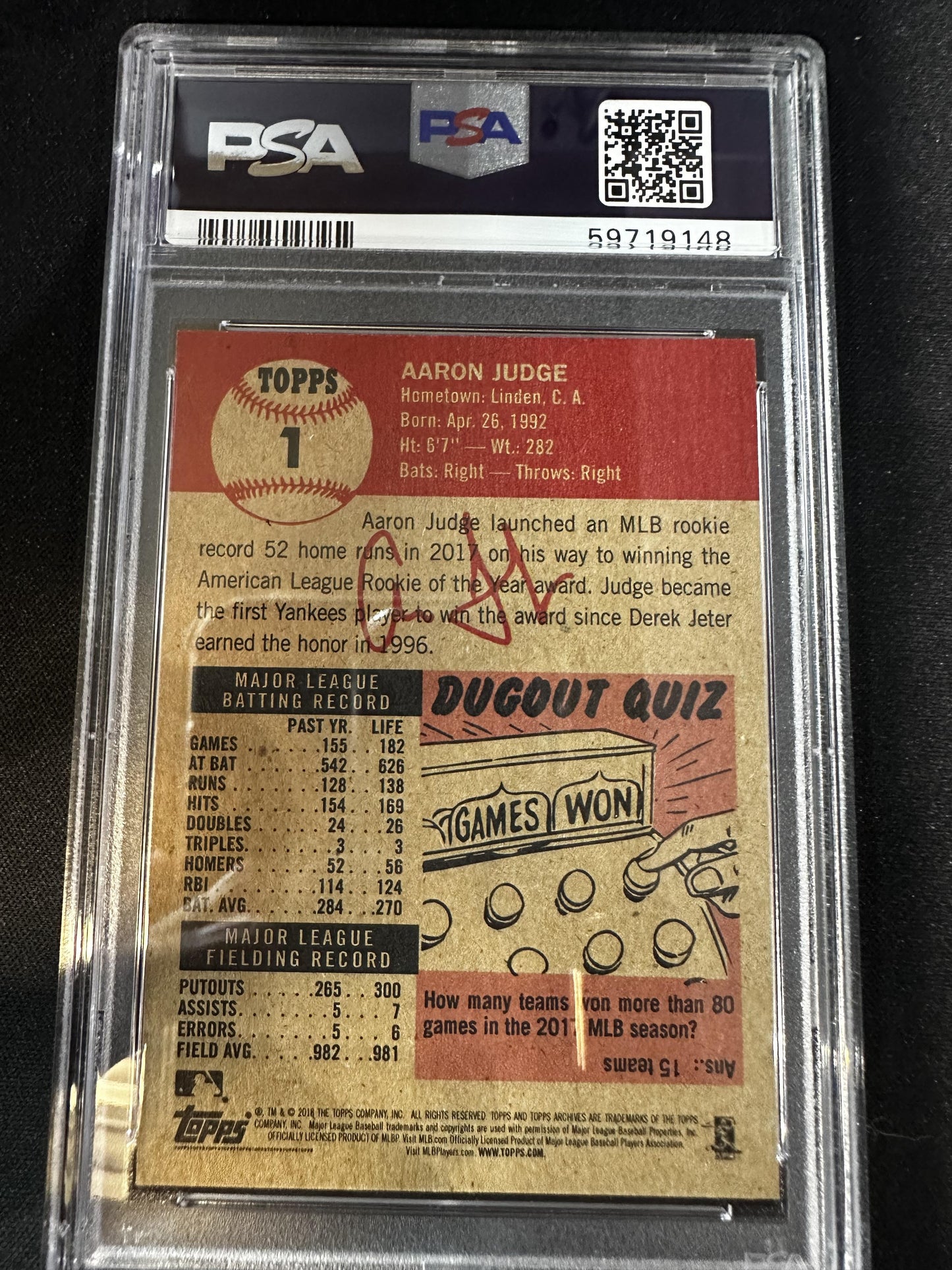 #1 Aaron Judge 2018 Topps Living New York Yankees sports