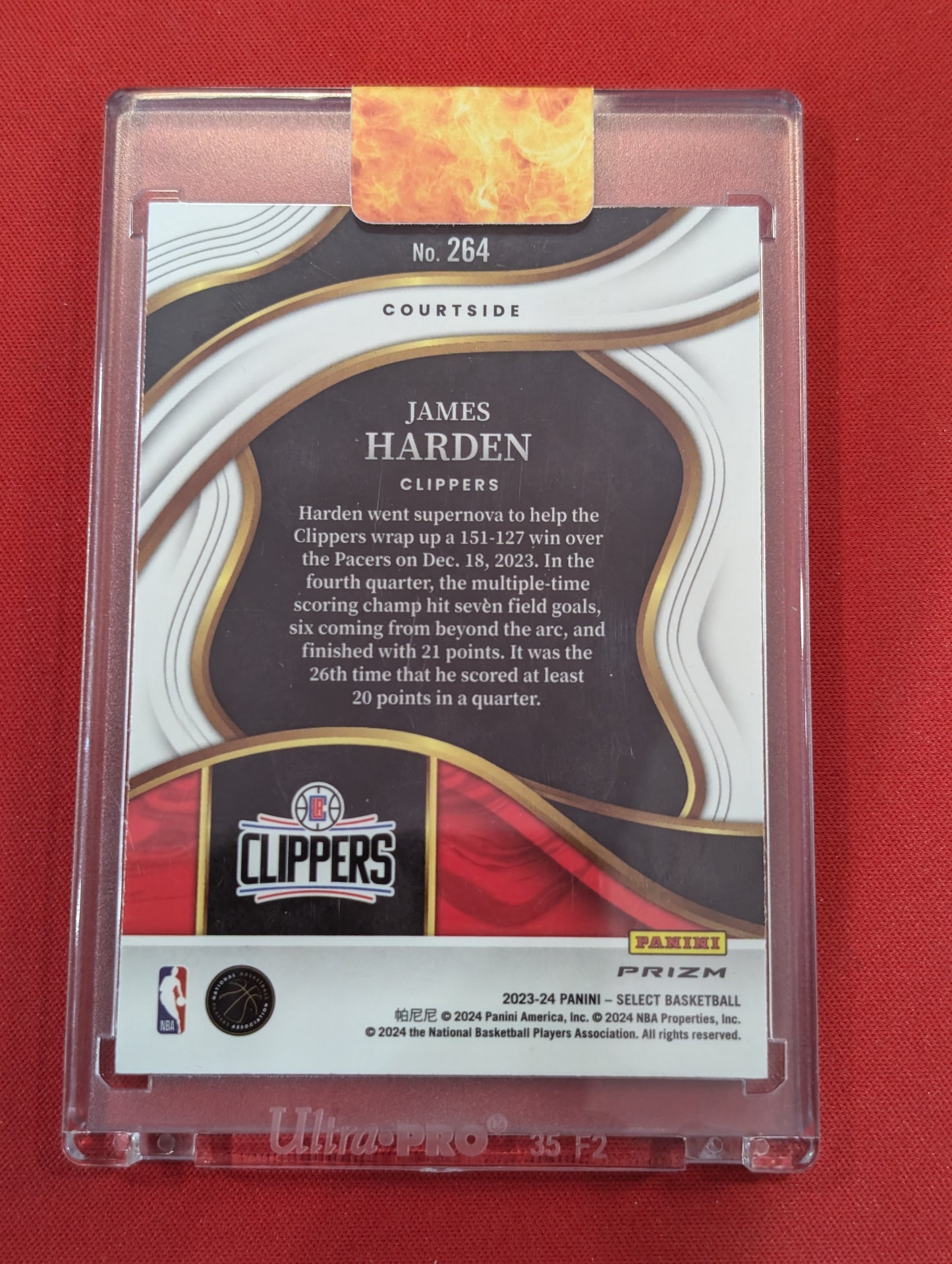 #264 James Harden 2023-24 Panini Select Los Angeles Clippers sports Tiger Prizms
