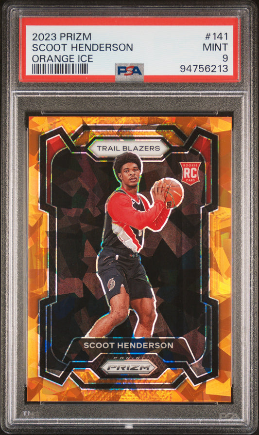 #141 Scoot Henderson 2023 Panini Prizm RC Rookie 9 Orange Ice