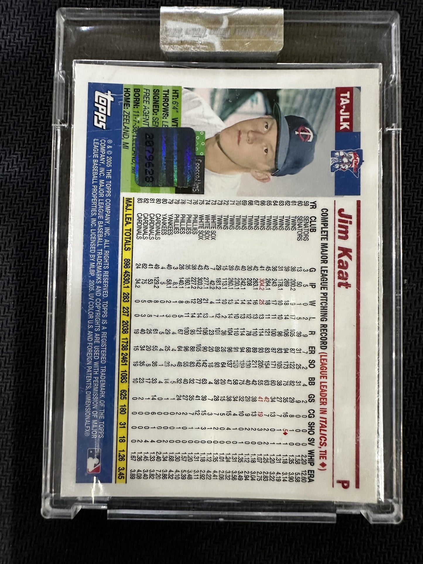 2005 Topps Retired Signature Edition #TA-JLK Jim Kaat Autographs