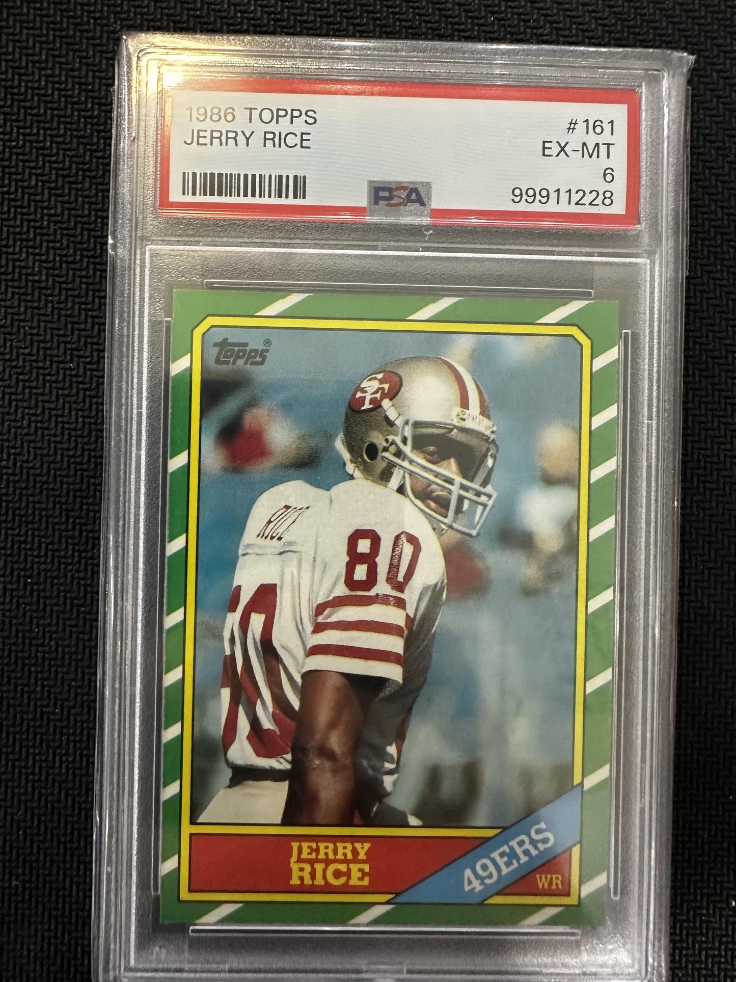 #161a Jerry Rice 1986 Topps RC Rookie San Francisco 49ers sports