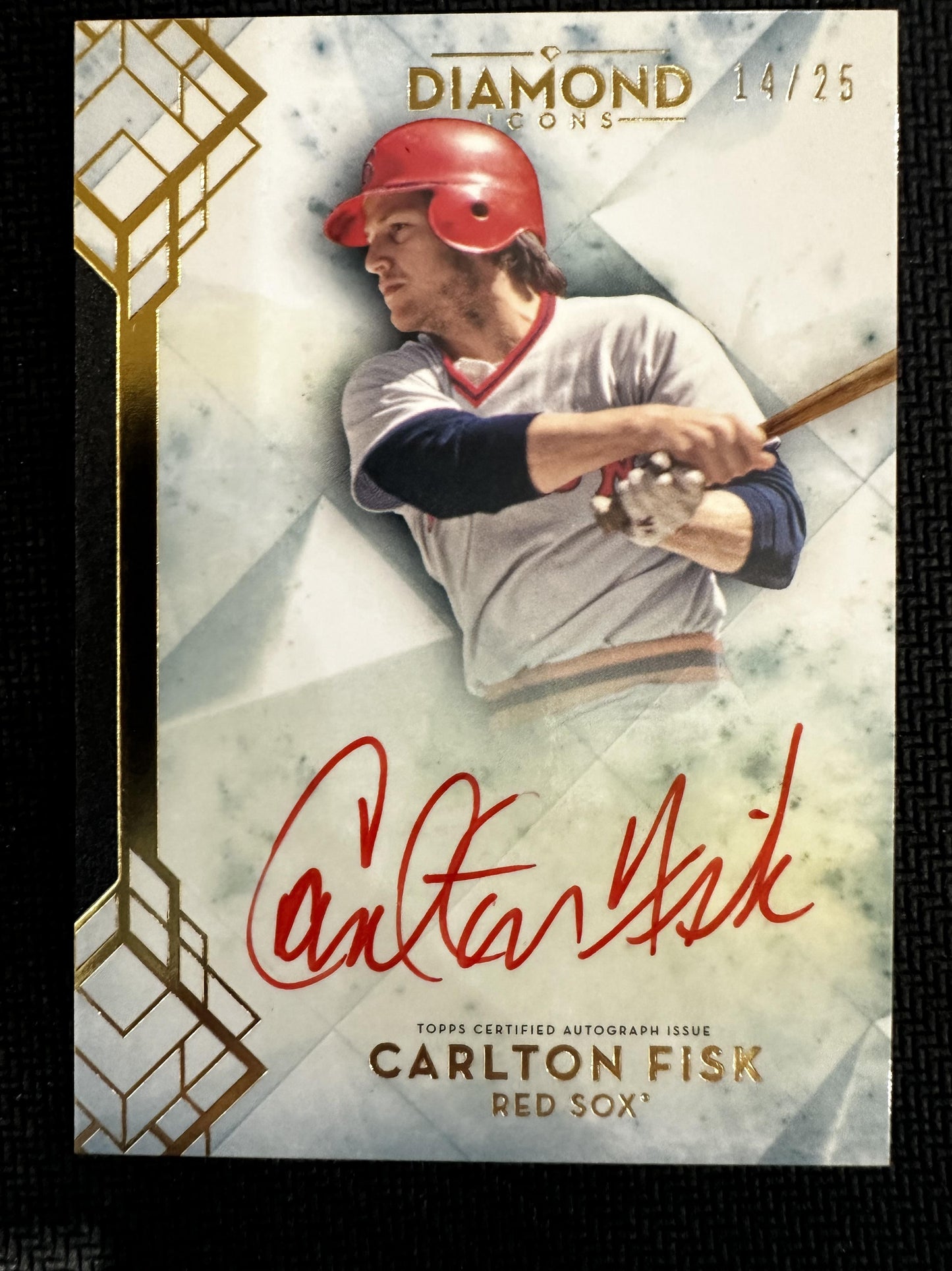 #RI-CF Carlton Fisk 2020 Topps Diamond Icons /25 Red Sox Red Ink Auto