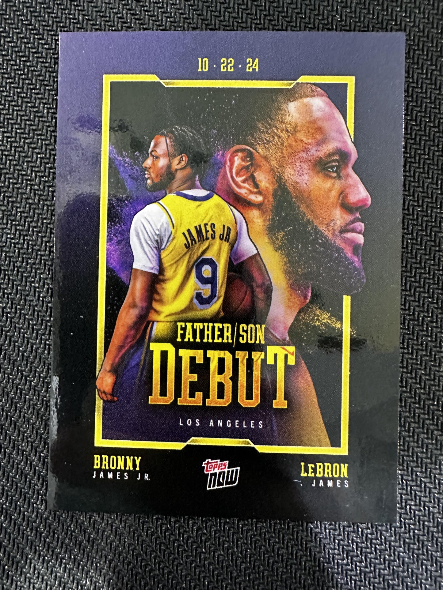 #1 Bronny James Jr. / LeBron James PR74453 2024-25 Topps Now Los Angeles Lakers