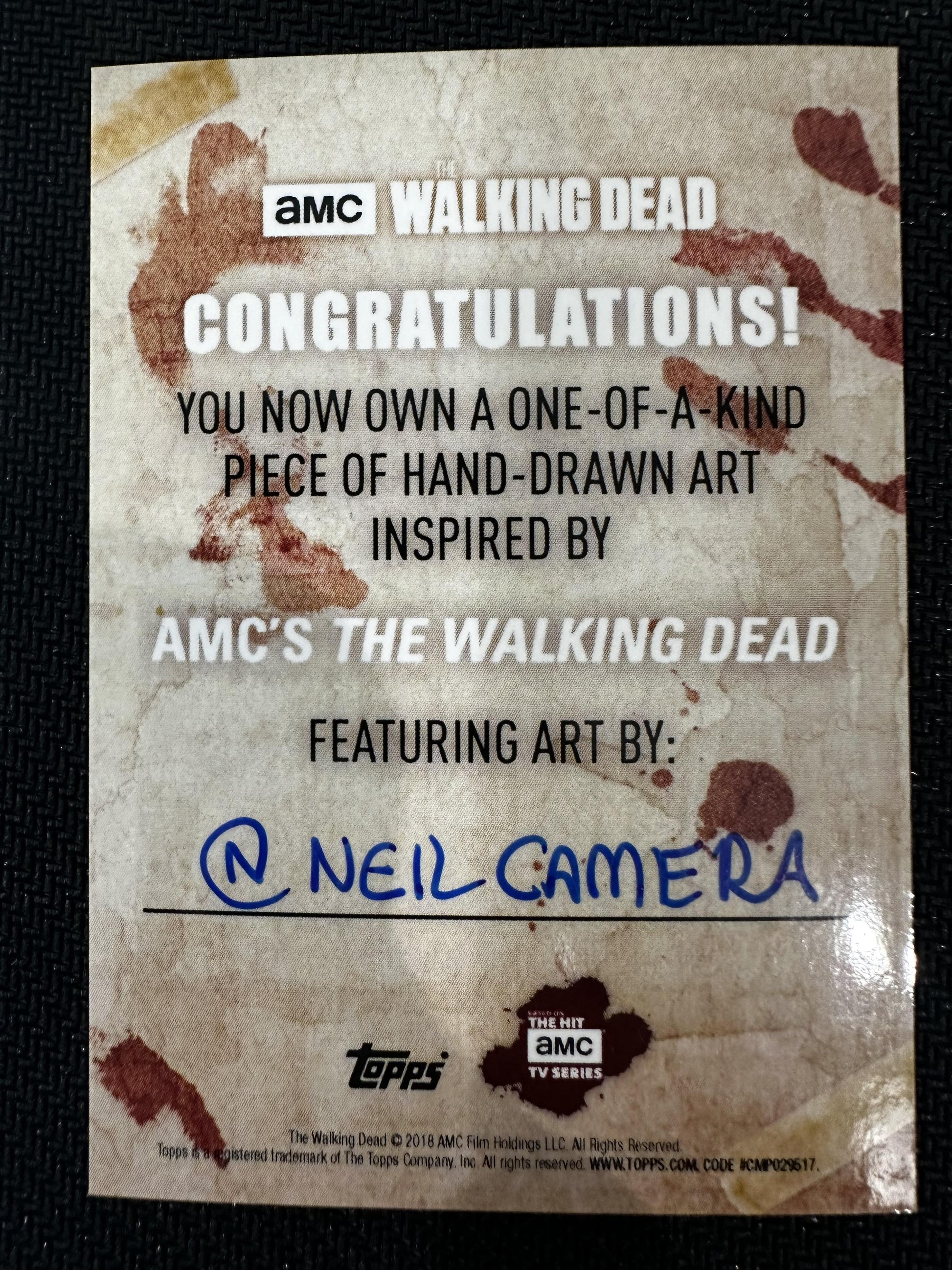 #NNO Neil Camera 2018 Topps The Walking Dead Season 8 nonsport Sketch Artist