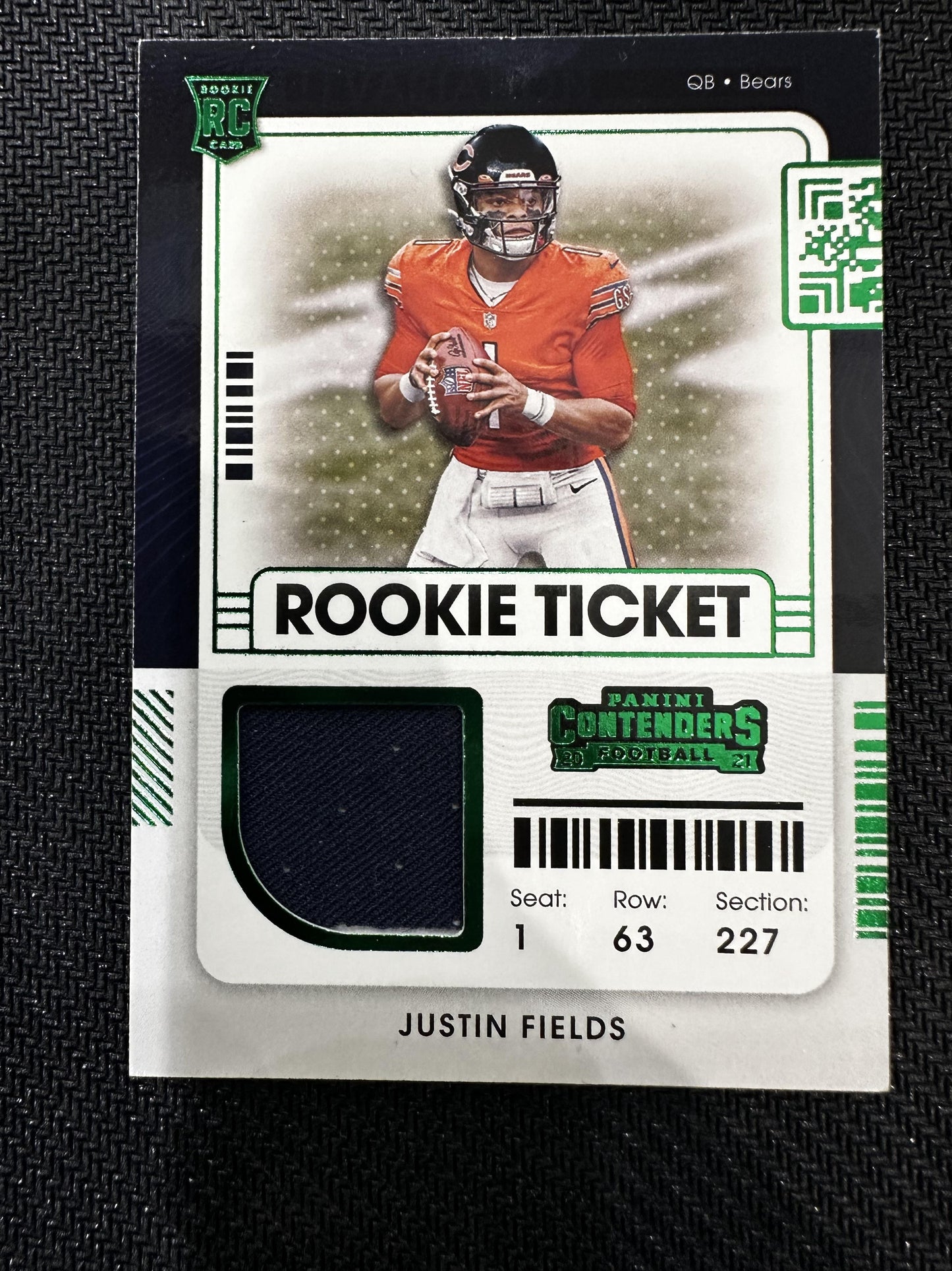 #RSV-JFI Justin Fields 2021 Panini Contenders Bears Rookie Ticket Variation