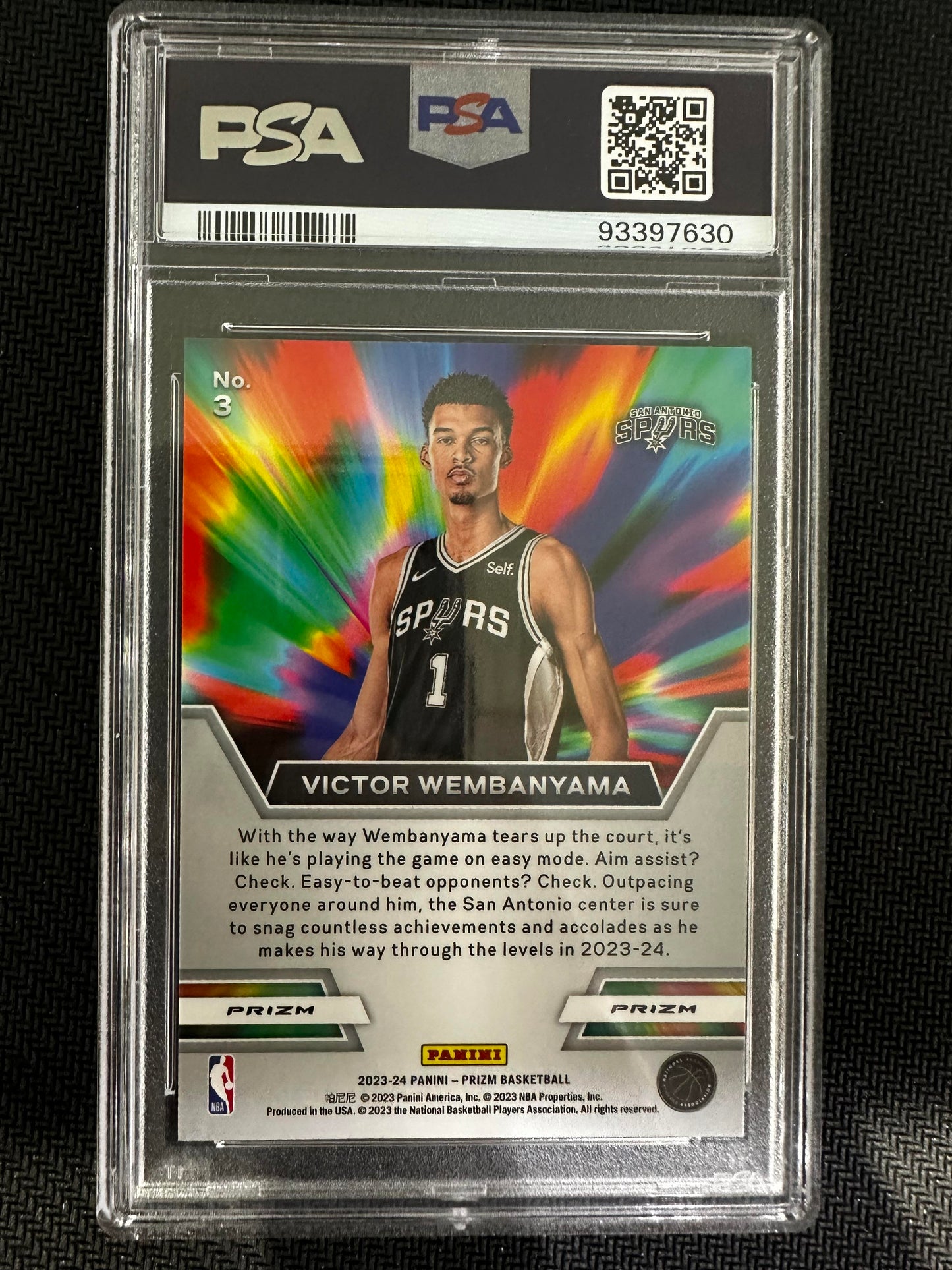 #3 Victor Wembanyama 2023-24 Panini Prizm Spurs Instant Impact Silver