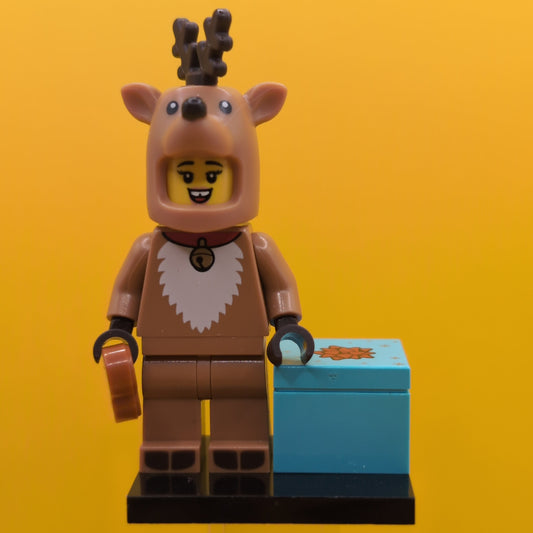 Reindeer Costume col23-4 Series 23 (complete Set with Stand and Accessories) CMF Minifigure Lego