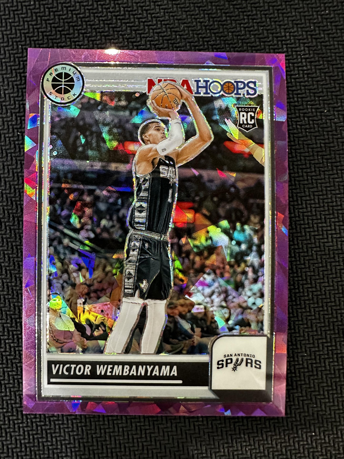 #108 Victor Wembanyama 2023-24 Panini Premium Stock /149 Spurs Purple Ice