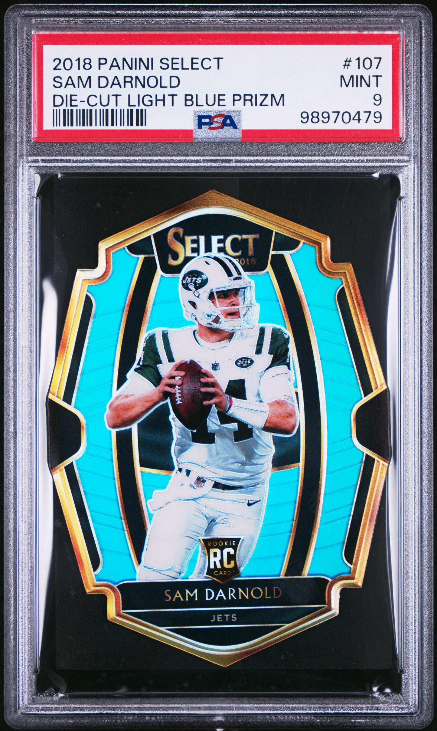 #107 Sam Darnold 2018 Panini Select 9 MT sports Die-Cut Light Blue Prizm