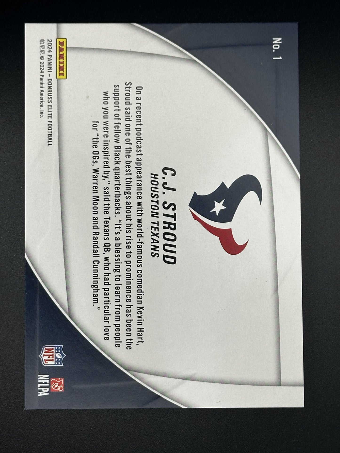 #1 C.J. Stroud 2024 Donruss Elite SN #/349 Houston Texans sports Field Vision