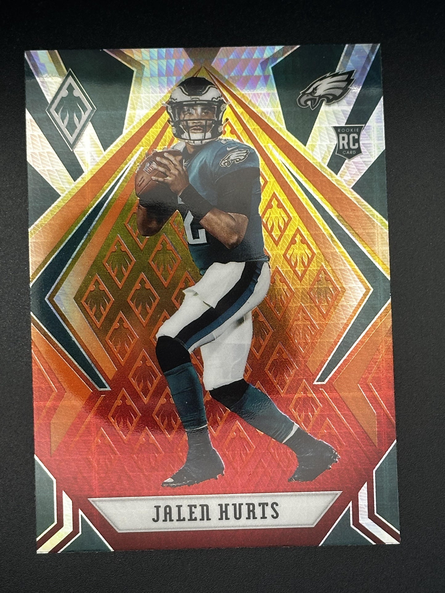 #114 Jalen Hurts 2020 Panini Phoenix RC Rookie Philadelphia Eagles Fire Burst