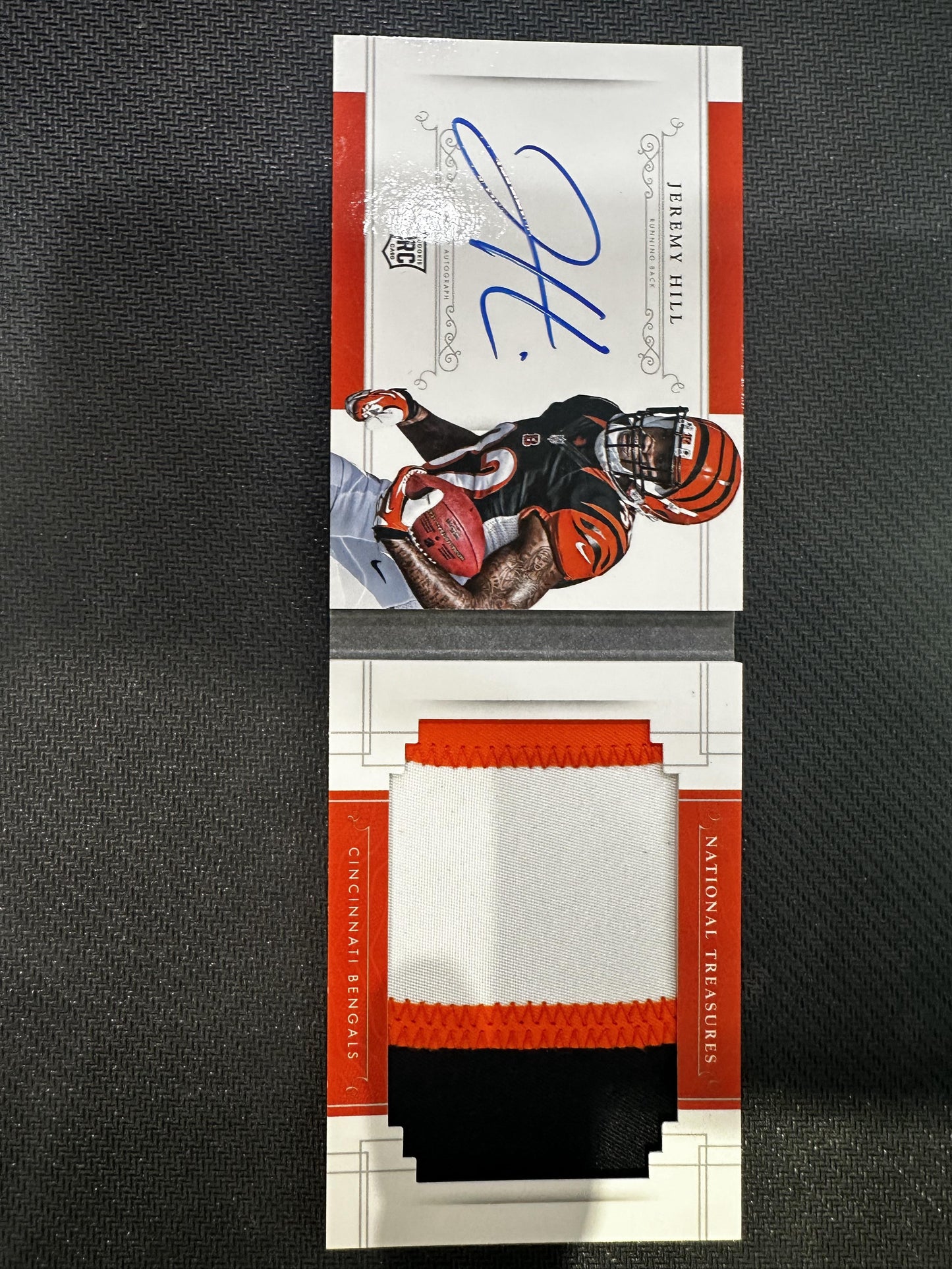 #RJ-JH Jeremy Hill 2014 Panini National Treasures Auto /99 Bengals Jumbo Booklet