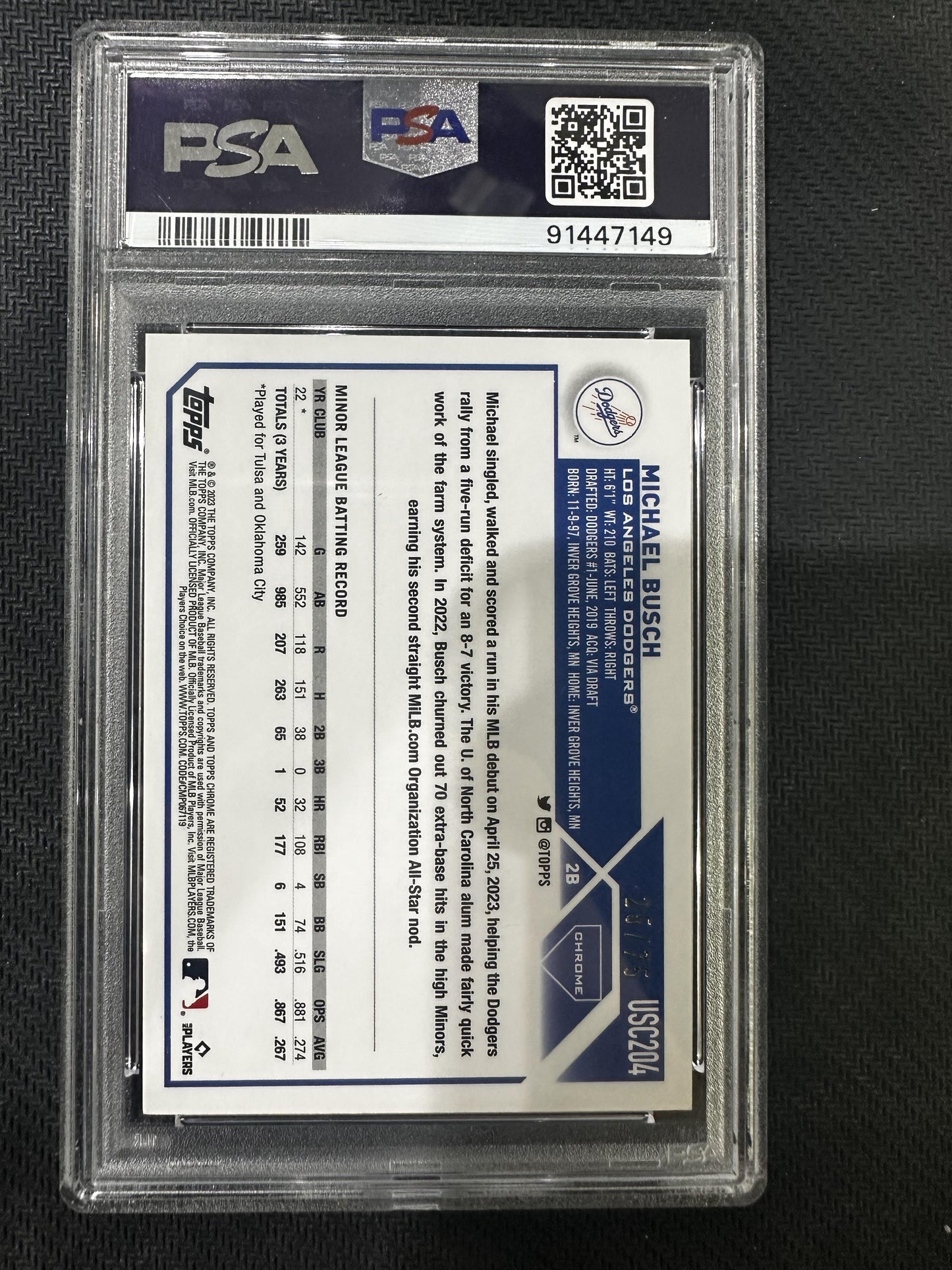 #USC204 Michael Busch 2023 Topps Chrome Update /75 Yellow Mini Diamond