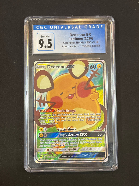#195a/214 Dedenne GX CGC 9.5 - Unbroken Bonds