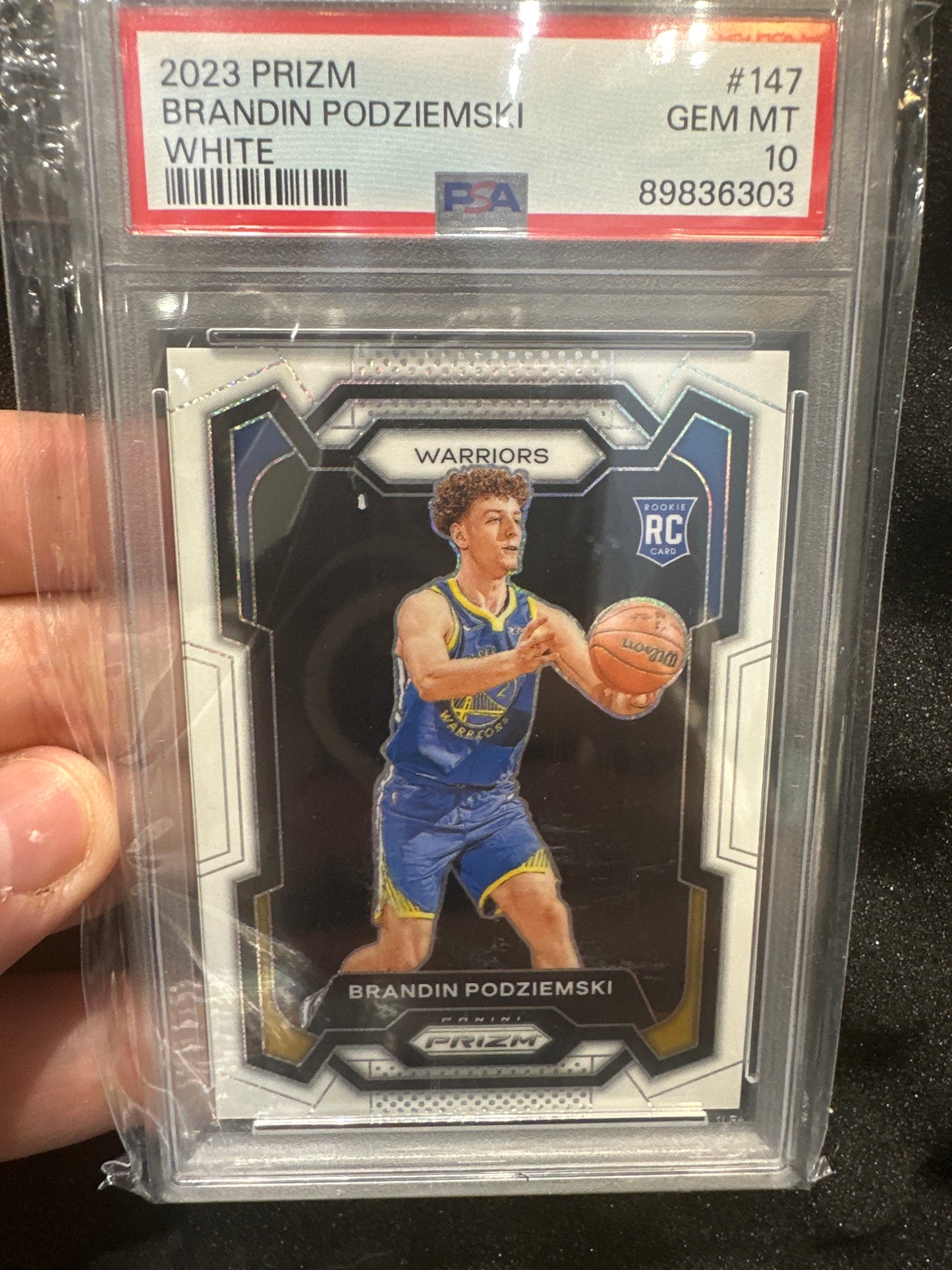 Brandon Podziemski 147 2023 Prizm White 063/175 PSA 10