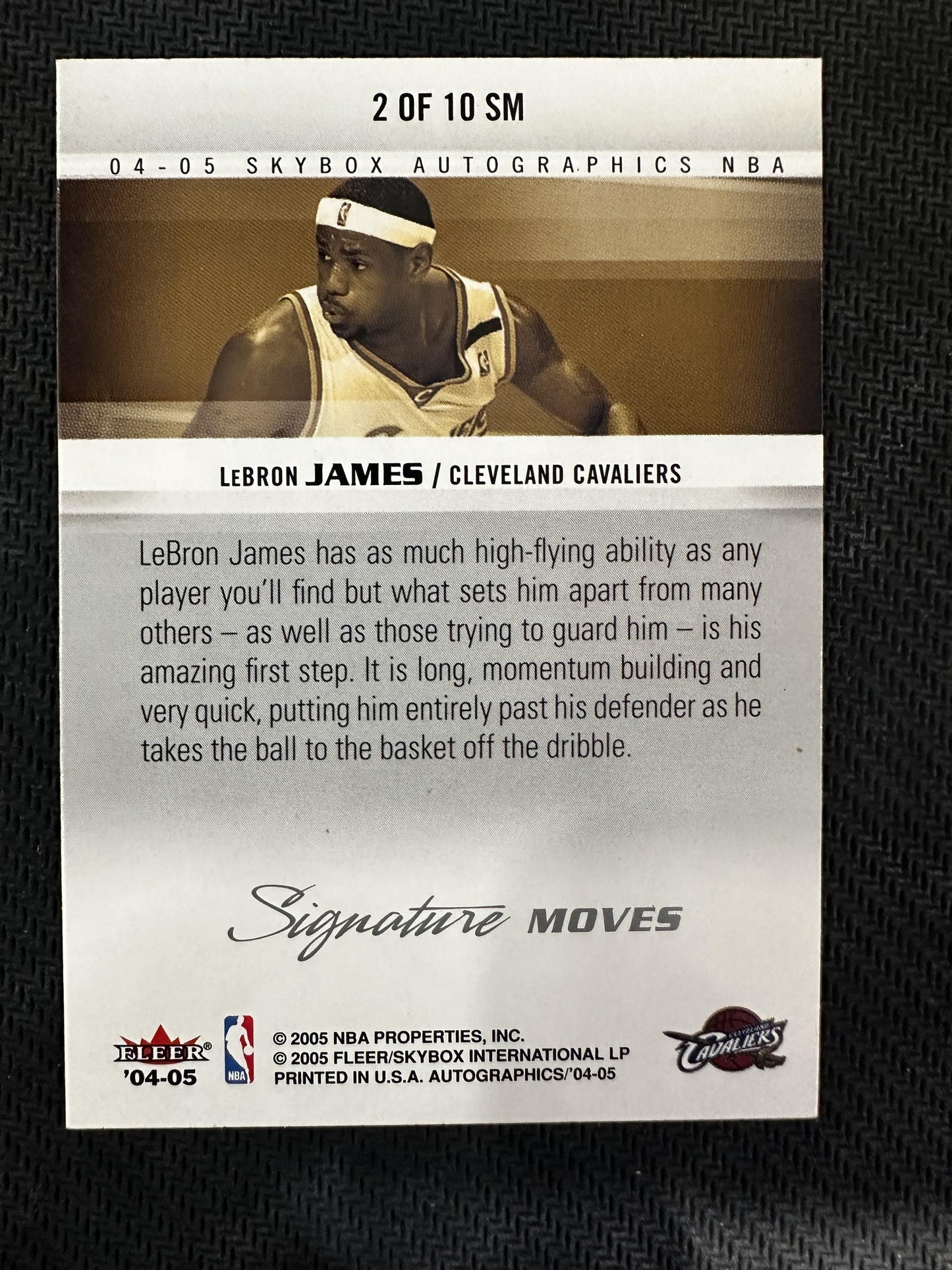 #2 SM LeBron James 2004-05 SkyBox Autographics Cavaliers Signature Moves