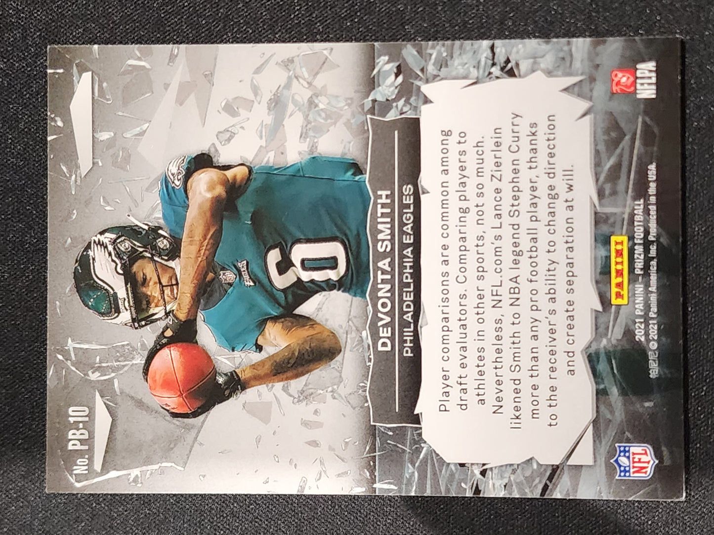 DeVonta Smith PB-10 2021 Prism BREAK Rookie Card Philadelphia Eagles