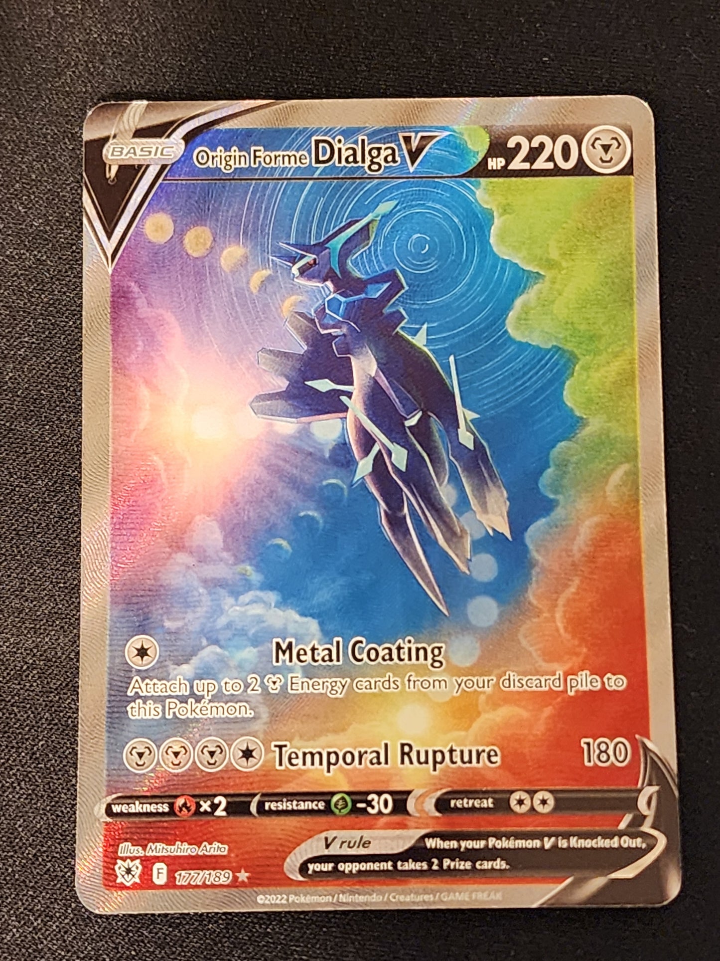 #177/189 Origin Forme Dialga V (Alternate Full Art) SWSH10: Astral Radiance