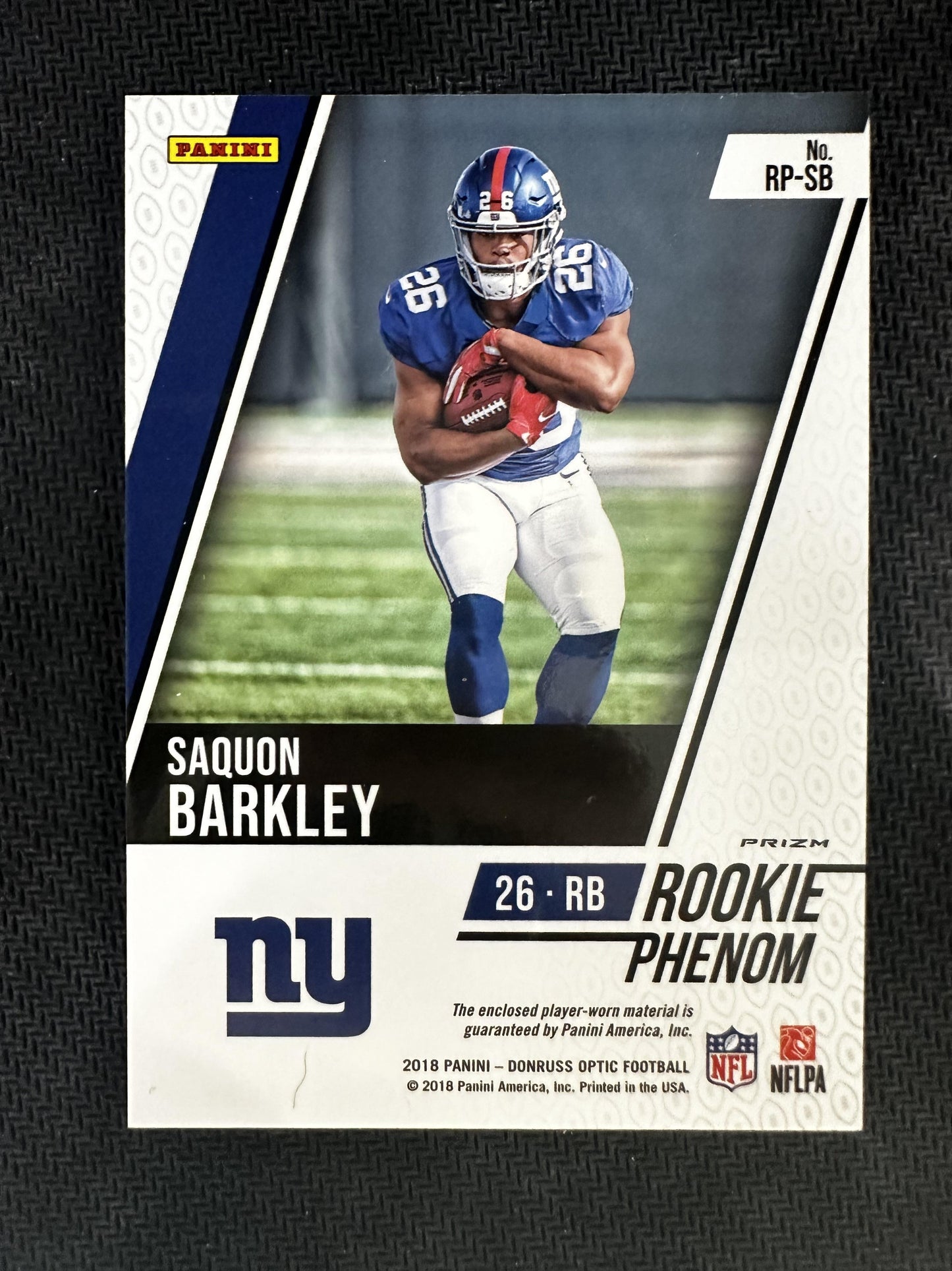 #RP-SB Saquon Barkley 2018 Donruss Optic MEM New York Giants Rookie Phenoms